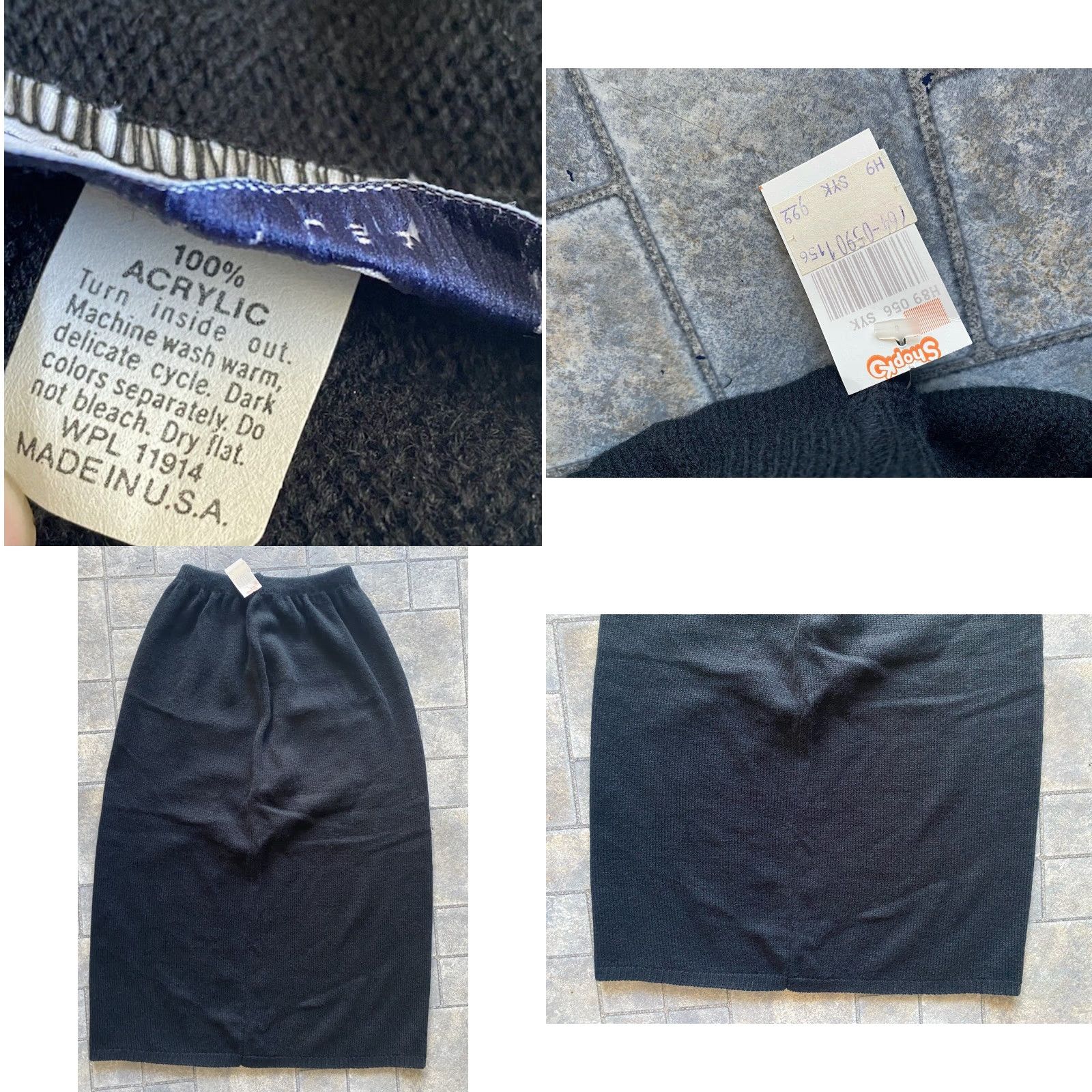 Vintage VINTAGE Kate Collins Skirt Womens Medium Black Mid Length Stretch Made In USA NWT Size 32" / US 10 / IT 46 - 8 Thumbnail