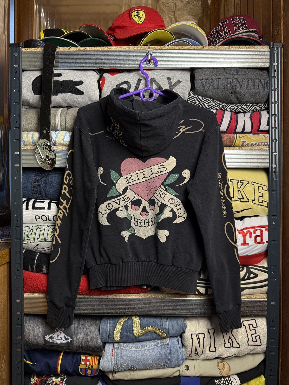 Ed Hardy Vintage Ed Hardy Zip Hoodie All Print By Christian Audigier Size US M / EU 48-50 / 2 - 2 Thumbnail