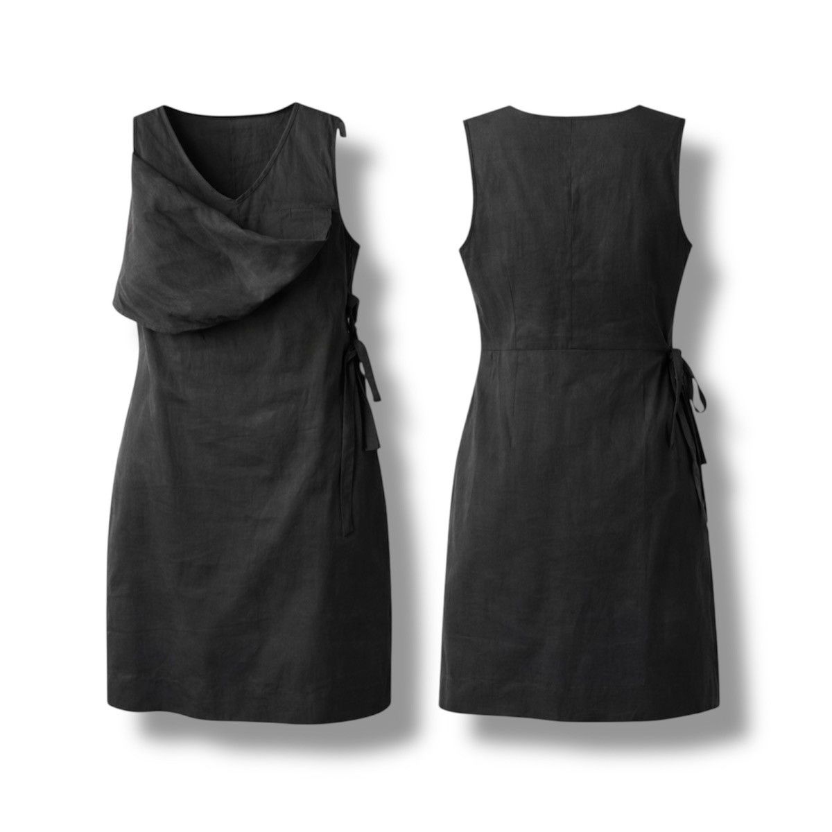Sarah Pacini SARAH PACINI RARE ASYMMERIC MID LENGTH LINEN DRESS SIZE 2 Size XS / US 0-2 / IT 36-38 - 2 Thumbnail