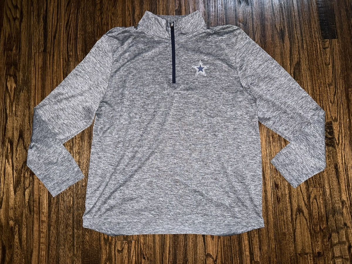 NFL Dallas Cowboys 1/4 Zip Pullover Jacket Heather Grey Sz Large Size US L / EU 52-54 / 3 - 1 Thumbnail