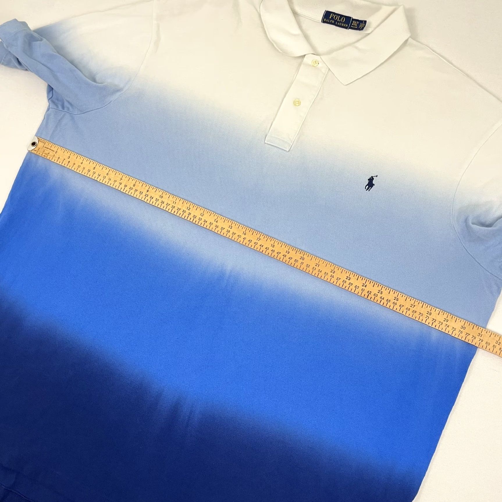 Polo Ralph Lauren VINTAGE Polo Ralph Lauren Polo Shirt Mens 4XLT Blue Ombre Dip Dyed Preppy Pony Golf Size US XXL / EU 58 / 5 - 5 Thumbnail