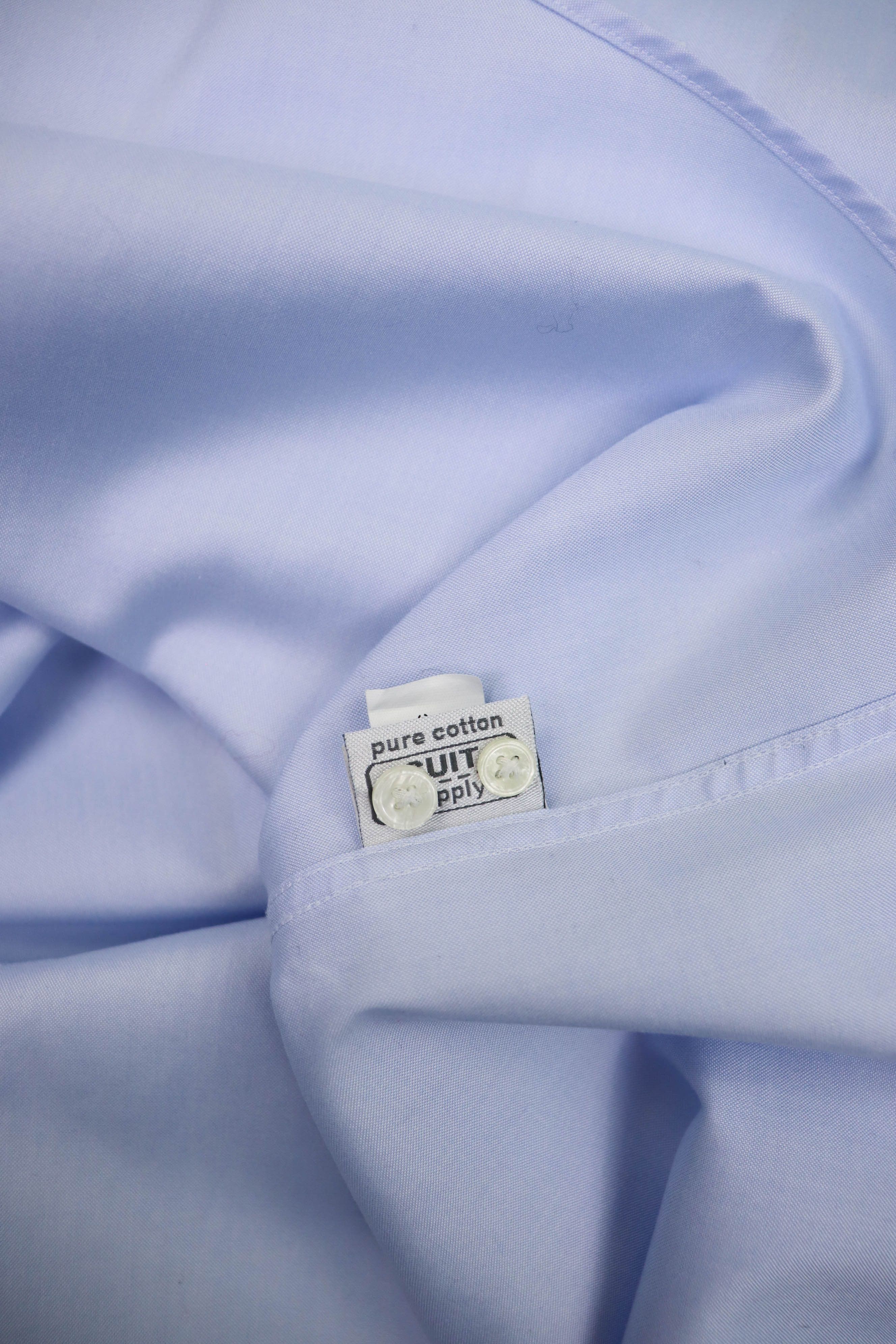 Suitsupply Suitsupply Light Blue Pure Cotton Slim Fit Traveller Shirt Size US XXL / EU 58 / 5 - 9 Thumbnail