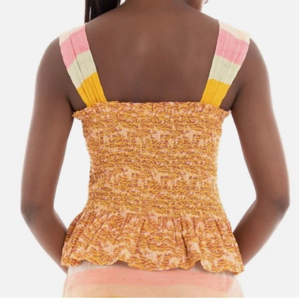 Scotch & Soda Scotch & Soda Gold Smocked Peplum Tank Top Size M / US 6-8 / IT 42-44 - 2 Thumbnail