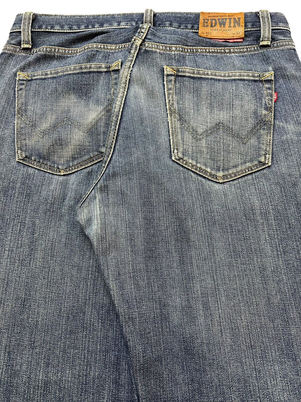 Edwin Vintage Japan Edwin 403 Blue Faded Wash Distress Style Jeans Size US 34 / EU 50 - 6 Thumbnail