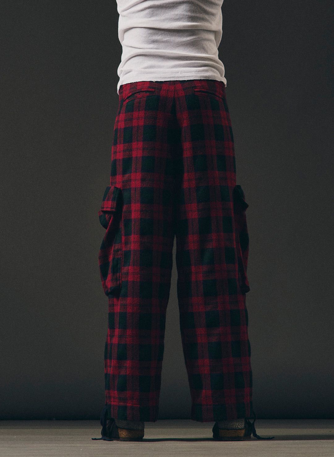 Greg Lauren $1050 Greg Lauren Wide Leg Red Plaid Pants Size US 36 / EU 52 - 5 Thumbnail