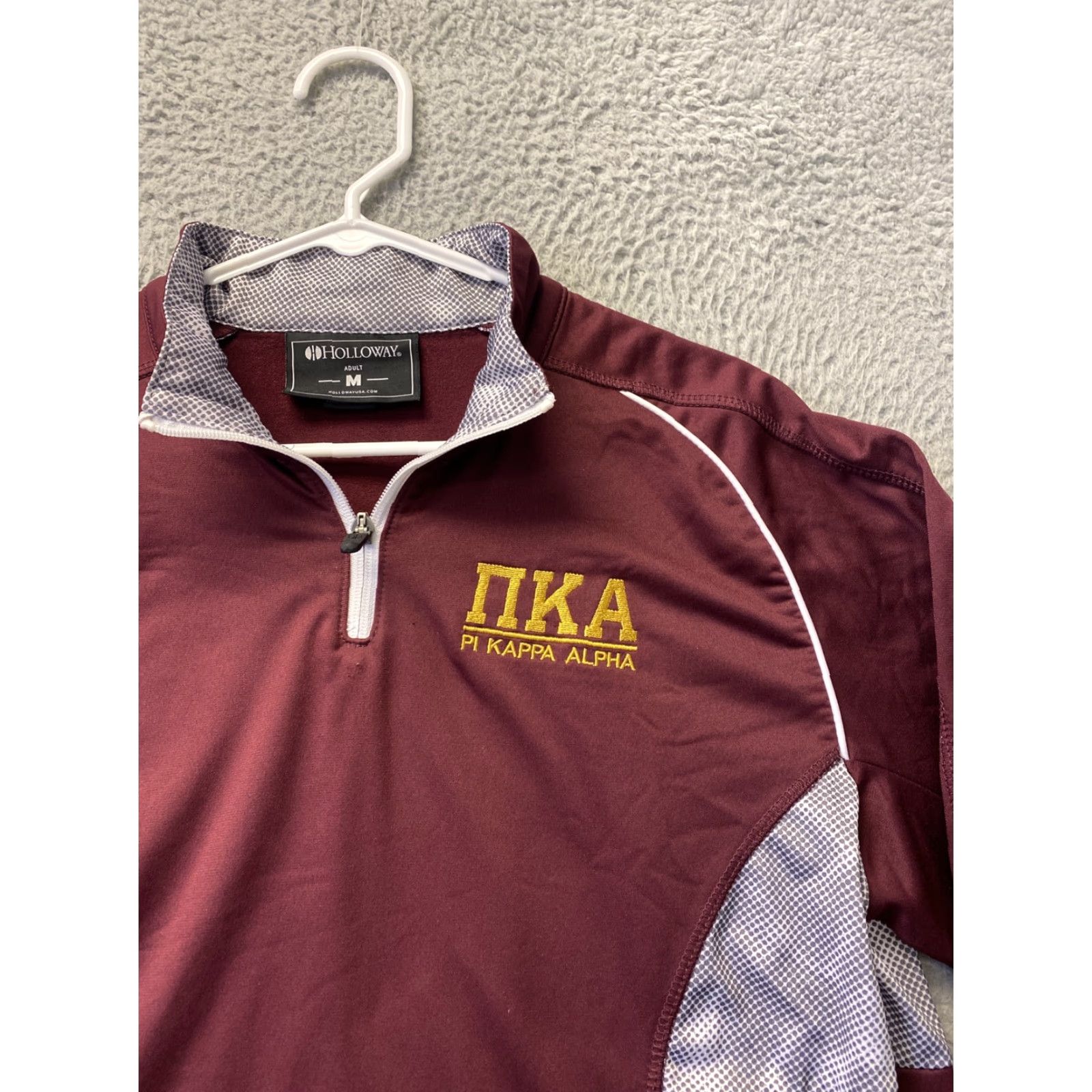 Holloway Holloway Windbreaker Jacket Mens M 1/4 Zip Lightweight Maroon Regular Size - Pi Kappa Alpha Theme Size US M / EU 48-50 / 2 - 2 Thumbnail