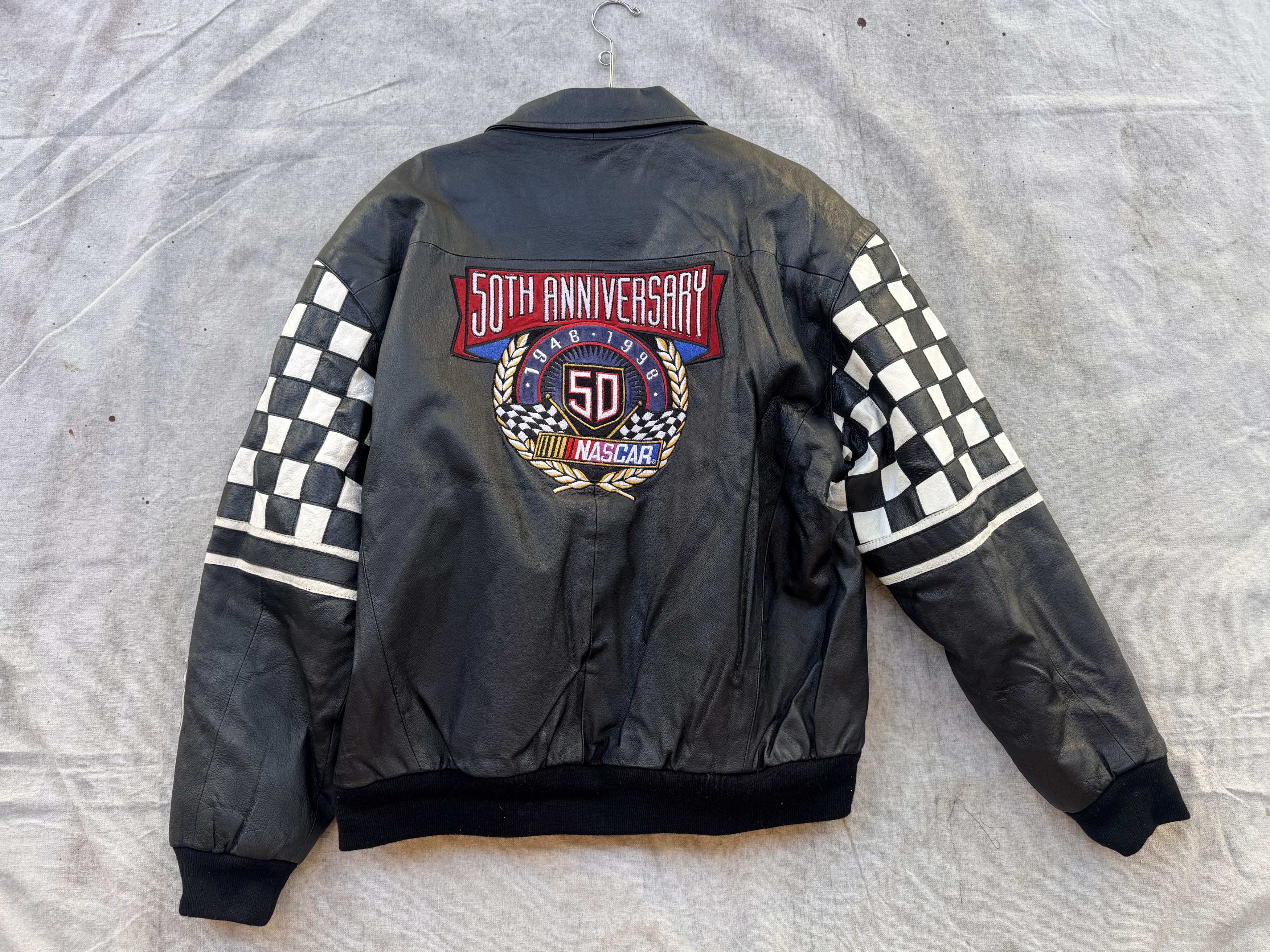 NASCAR 1998 Vintage Leather Nascar 50th anniversay Race Jacket Size US L / EU 52-54 / 3 - 1 Thumbnail