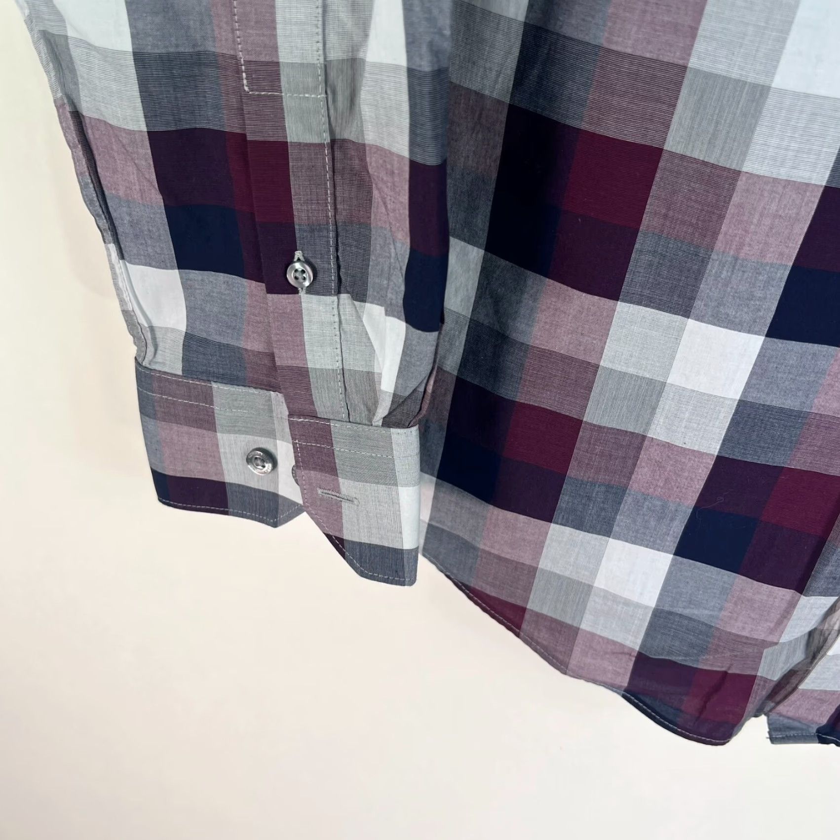 Hart Schaffner Marx Hart Schaffner Marx Shirt Plaid Button-Up Long Sleeve Mens L Purple Size US L / EU 52-54 / 3 - 4 Thumbnail