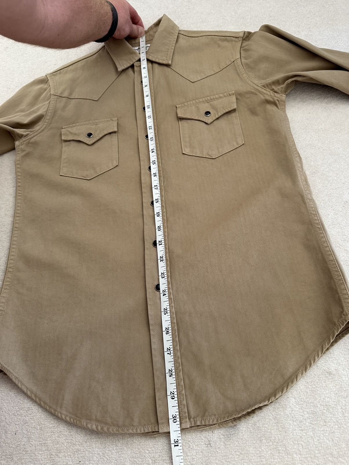 Saint Laurent Paris Saint Laurent western stonewashed denim shirt tan S Size US S / EU 44-46 / 1 - 9 Thumbnail