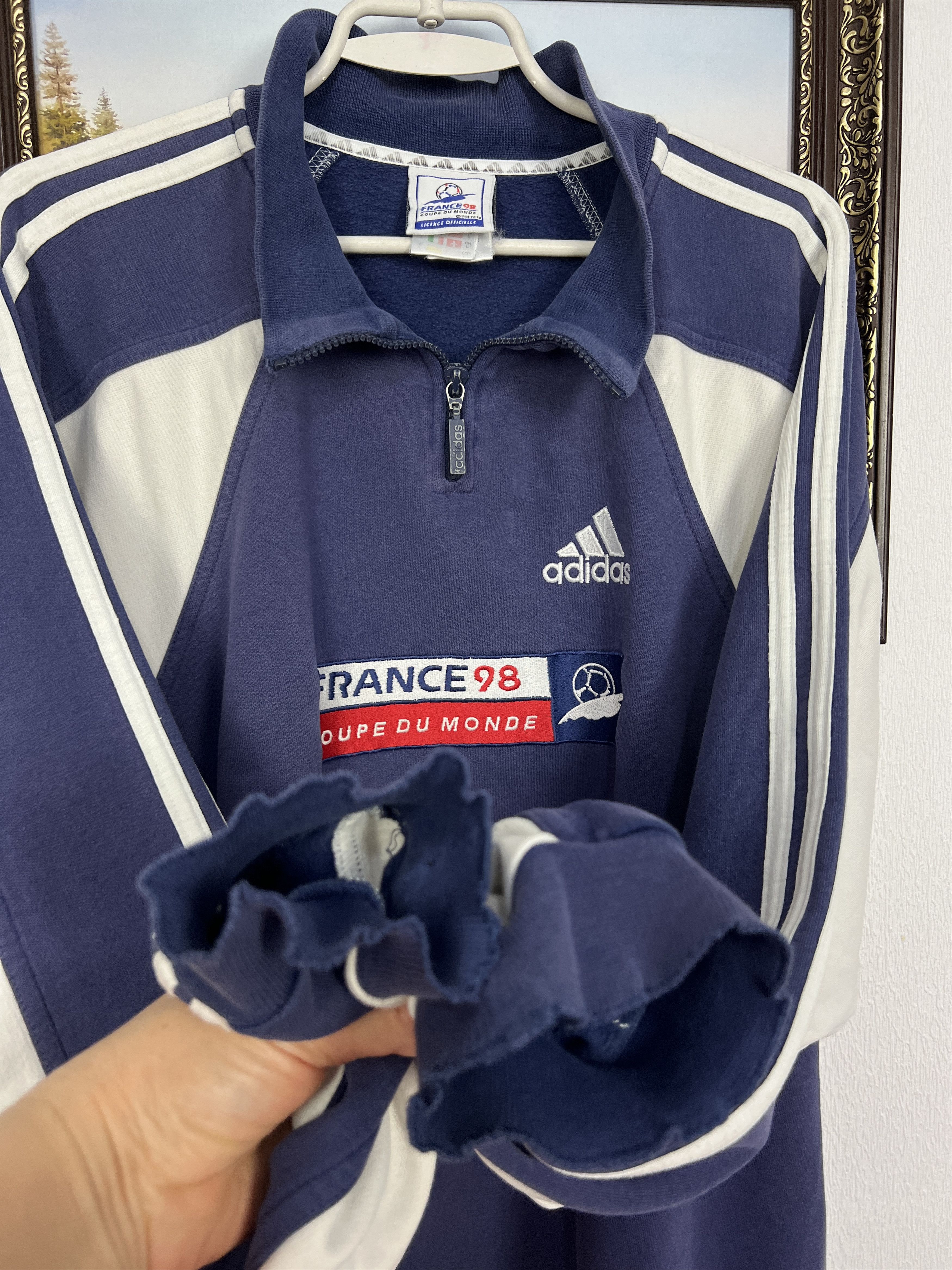 Adidas Vintage France World Cup Football Sweatshirt Long Sleeve Size US L / EU 52-54 / 3 - 6 Thumbnail