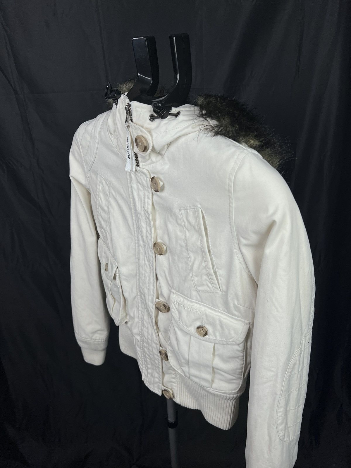 Vintage × Woolrich Woolen Mills 🔴 Vintage Woolrich winter jacket with fur white Size XS / US 0-2 / IT 36-38 - 7 Thumbnail