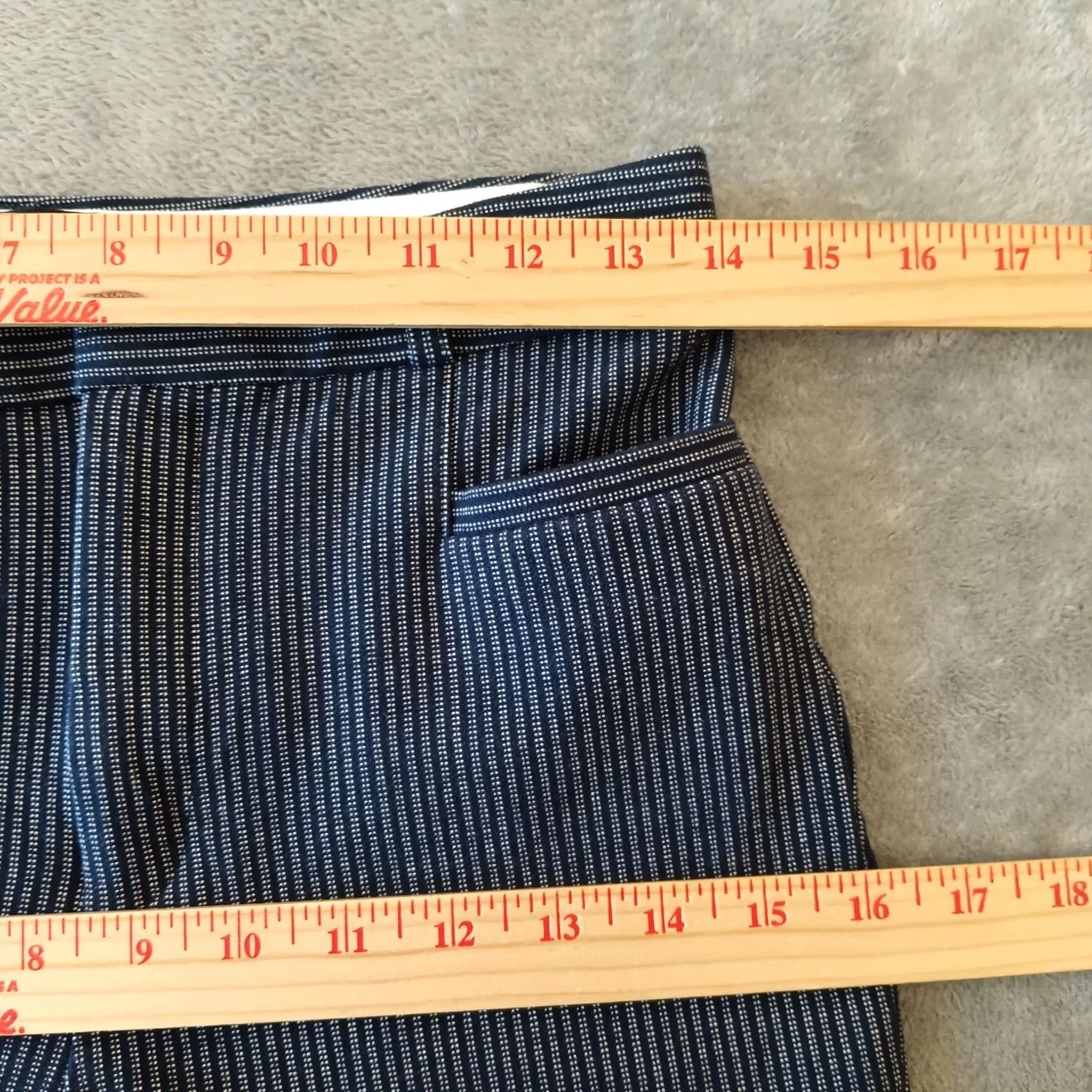Banana Republic Banana Republic Sloan Ankle Pants Womens 2P Petite Blue Striped Pockets 27x25 Pant Easy Care Cotton Blend Straight Leg 25in Inseam Mens Women Girls Size 26" / US 2 / IT 38 - 3 Thumbnail