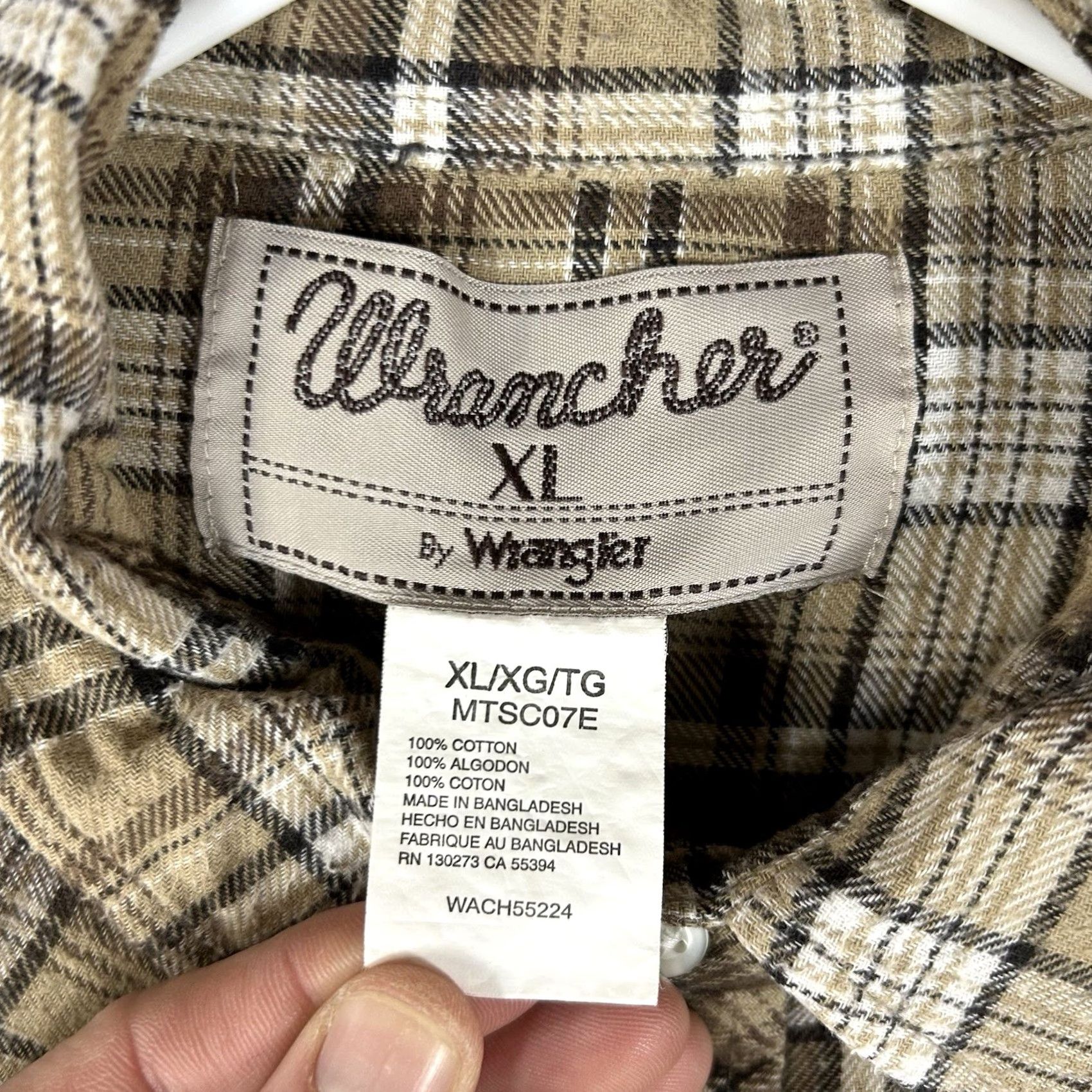 Wrangler VINTAGE Wrangler Wrancher Western Shirt Mens XL Long Sleeve Brown Plaid Pearl Snap Top Size US XL / EU 56 / 4 - 4 Thumbnail