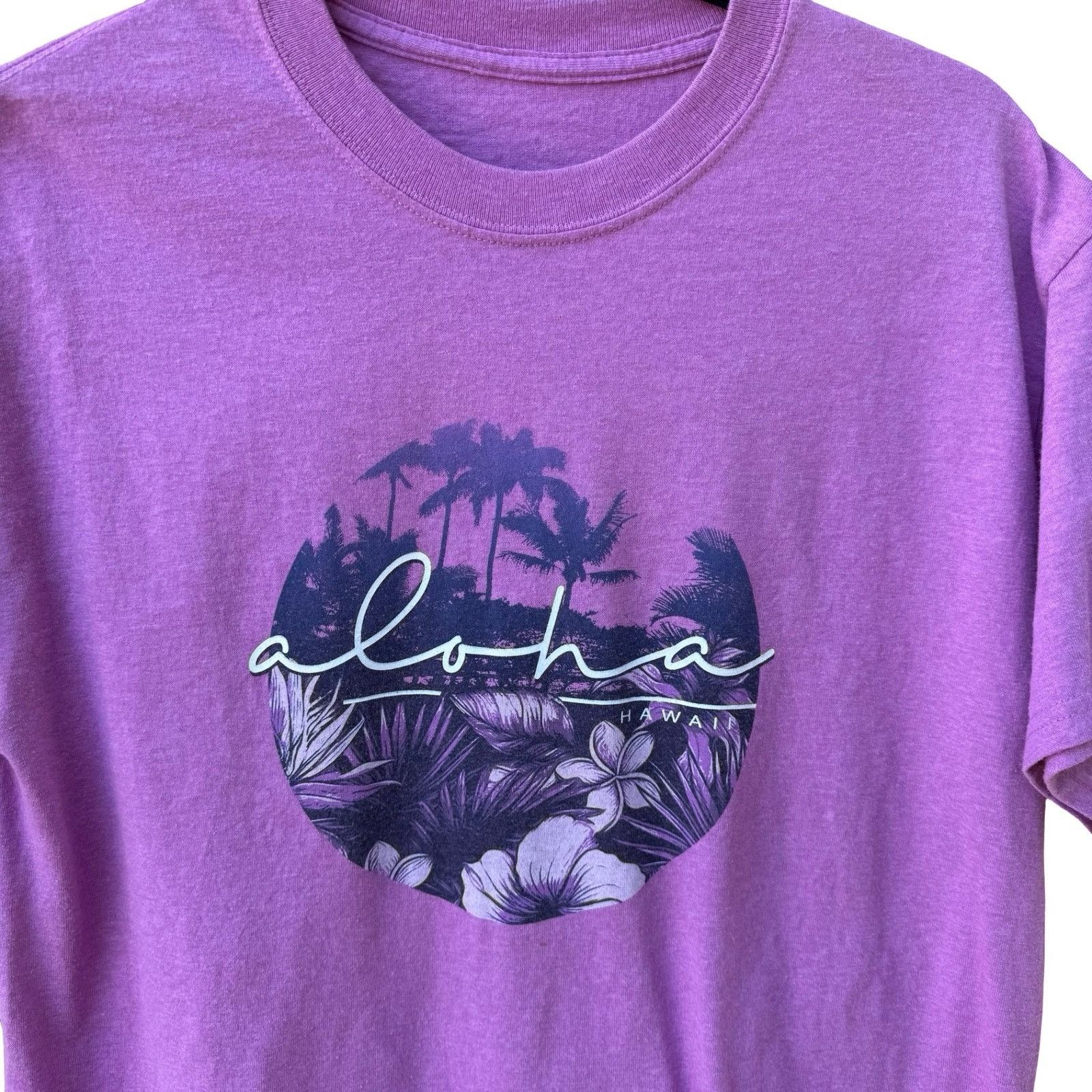 Other Aloha Hawaii Purple Graphic T-Shirt Tropical Palm Tree Hibis Size US M / EU 48-50 / 2 - 3 Thumbnail