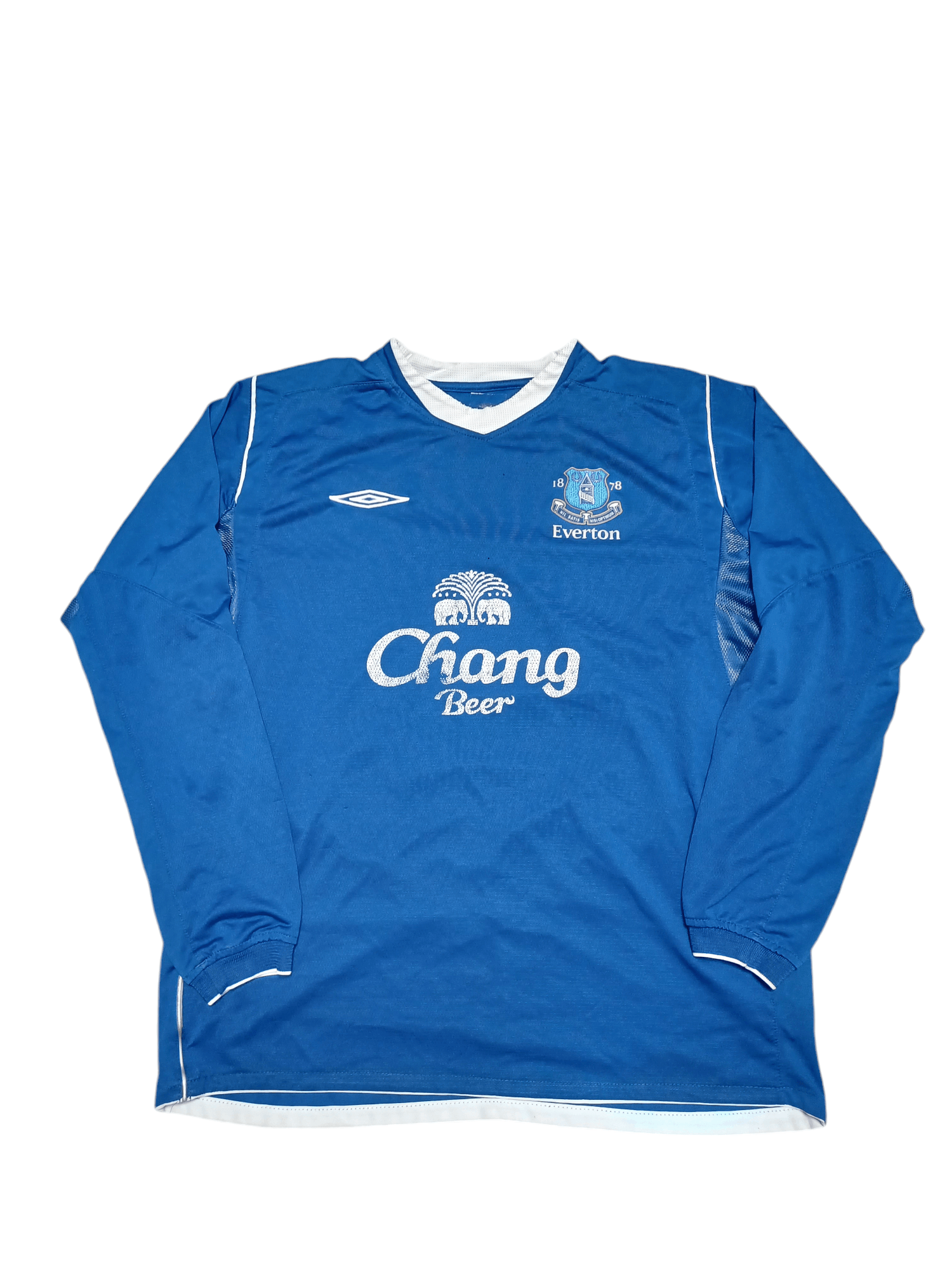 Umbro EVERTON 2004/2005 UMBRO CHANG BEER VINTAGE LONGSLEEVE JERSEY Size US L / EU 52-54 / 3 - 1 Thumbnail