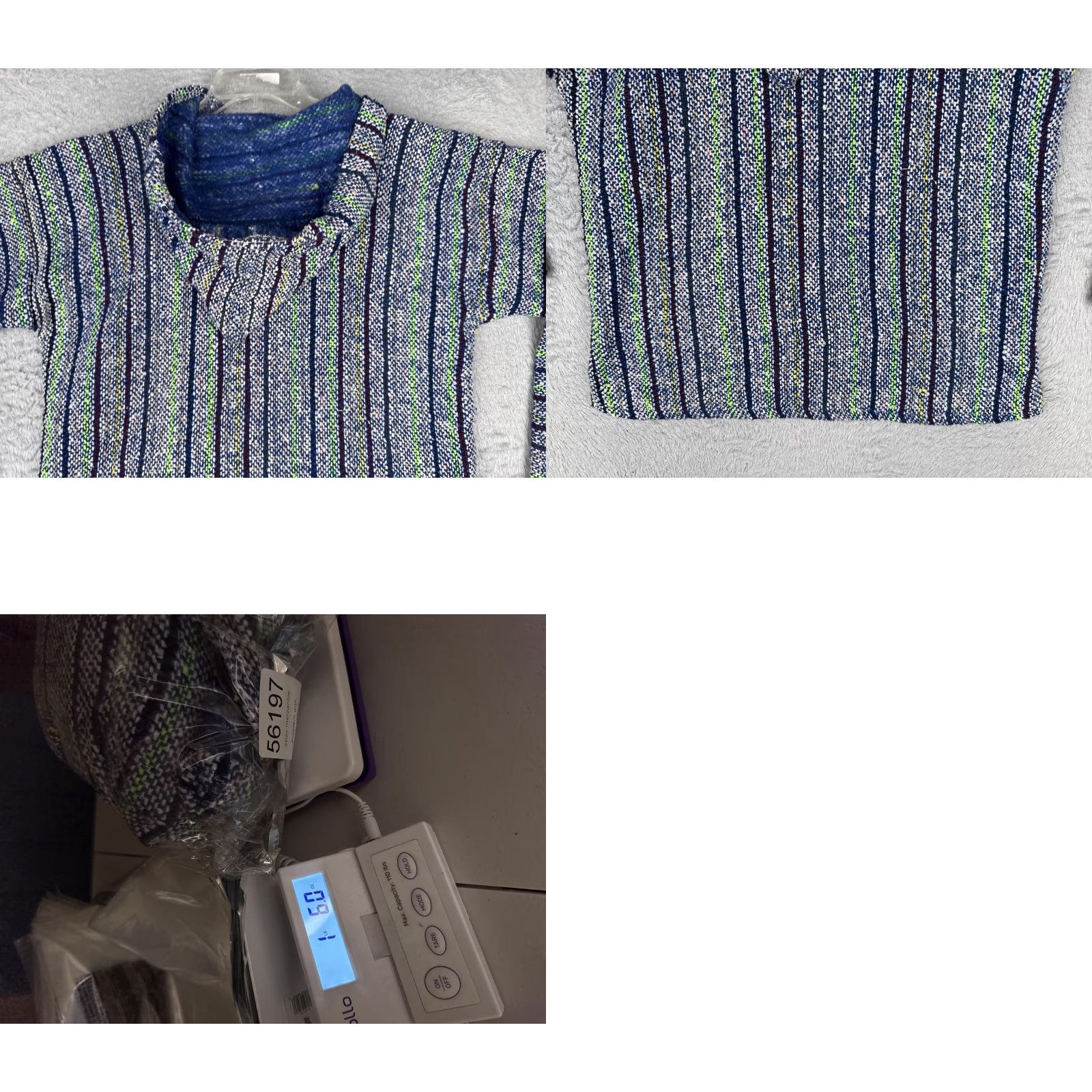 KangaROOS Baja Hoodie Mens Medium Blue Multicolor Striped Heavyweight Kangaroo Pocket Size US M / EU 48-50 / 2 - 9 Thumbnail