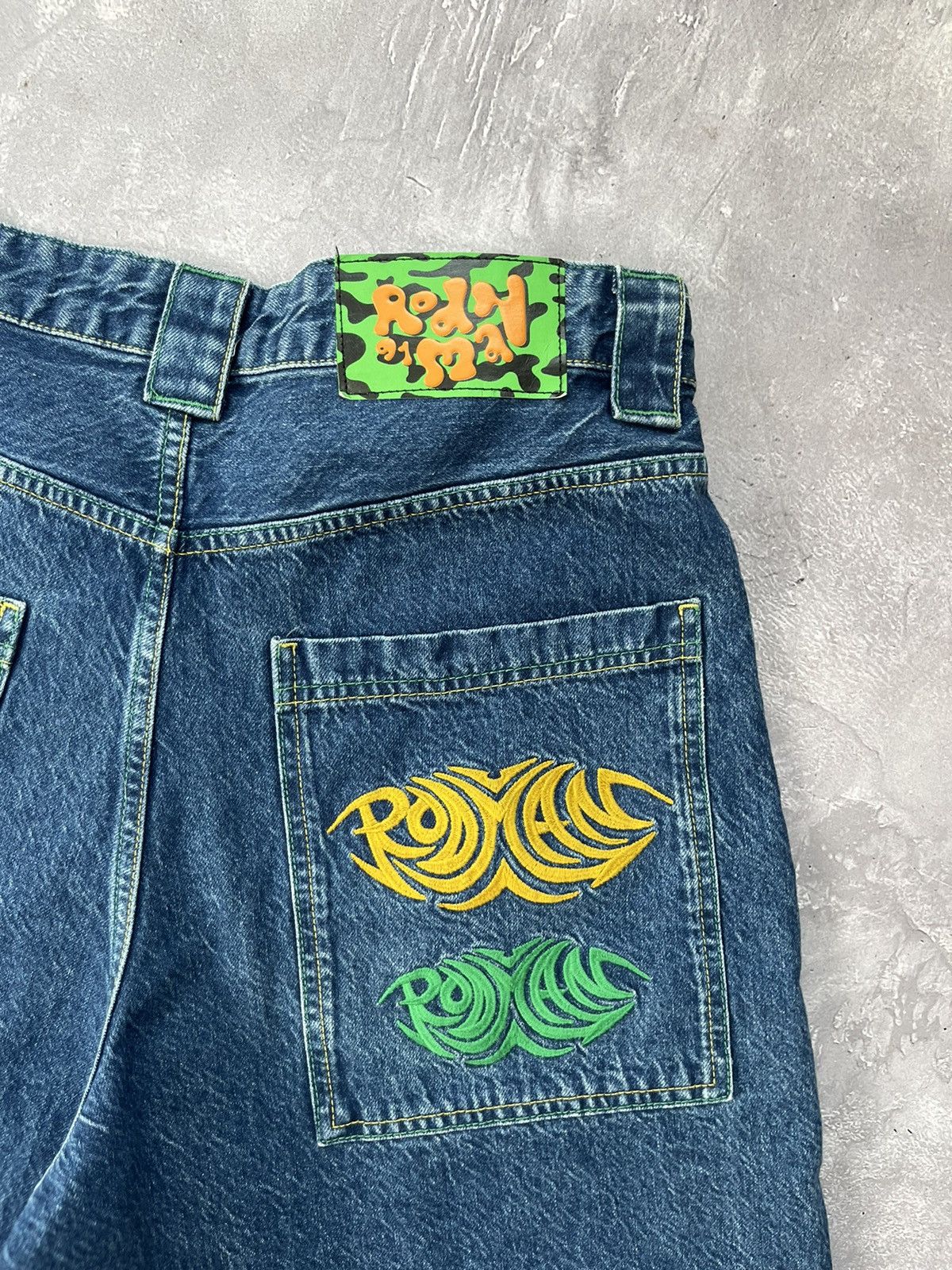 Other Basketball Y2K Dennis Rodman Embroidered Denim Shorts 31 Size US 31 - 5 Thumbnail