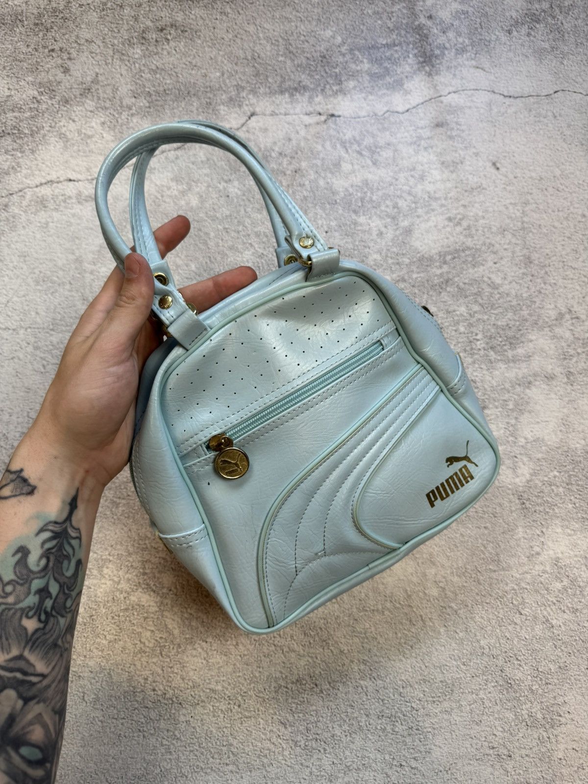 Vintage Vintage Vinyl baby blue Puma handlebag Size ONE SIZE - 3 Thumbnail