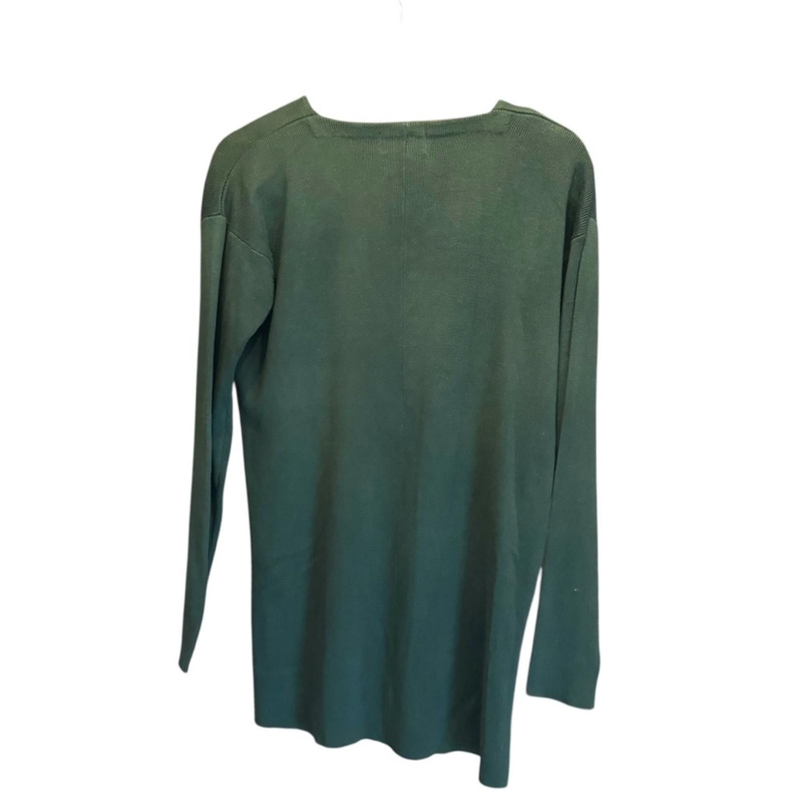 Designer NWT. EPOGEE. Women's Dark Green Button Blouse. Size Large. Size L / US 10 / IT 46 - 8 Thumbnail