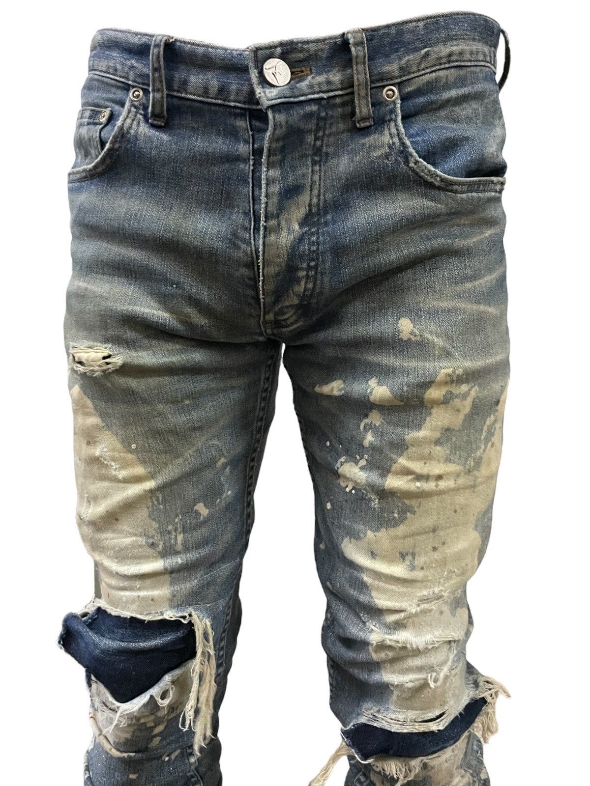 Fagassent Toshiki Aoki Fagassent Paint Splatter Punk Rock Distressed Distort Jeans Size US 31 - 3 Thumbnail