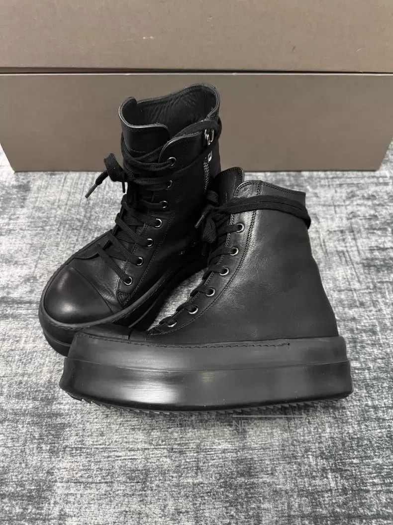 Rick Owens Rick Owens Pure Black Thick Low Large Converse shoes Size US 5.5 / IT 35.5 - 1 Thumbnail
