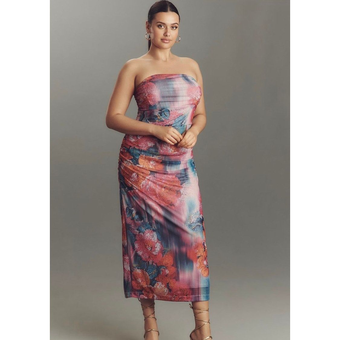 Anthropologie NWT Anthropologie Soleil Slim Strapless Ruched Mesh Dress Size XL / US 12-14 / IT 48-50 - 1 Thumbnail
