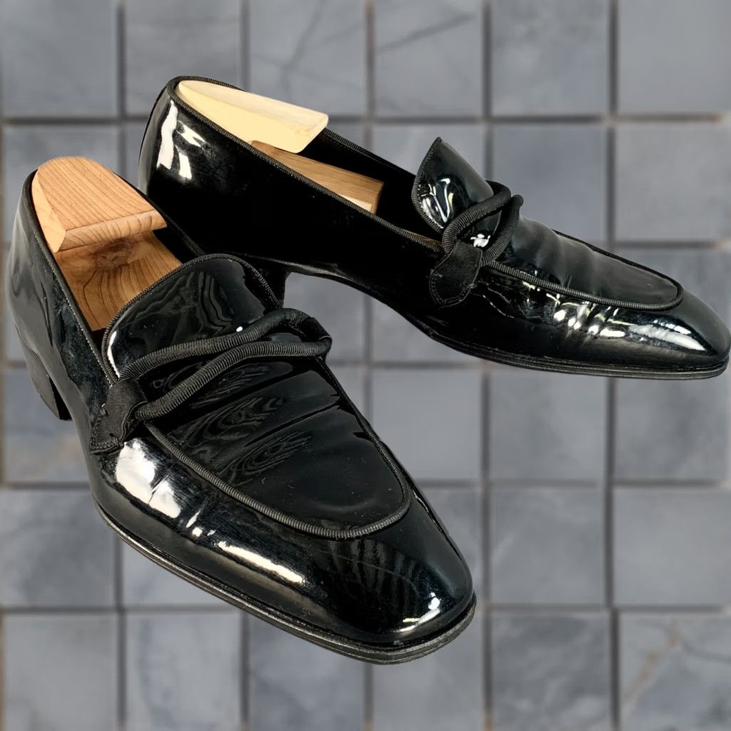 Tom Ford TOM FORD Slip On Mens Black Size Nero Patent Leather Grosgrain Trim Loafers Size US 11 / EU 44 - 1 Thumbnail