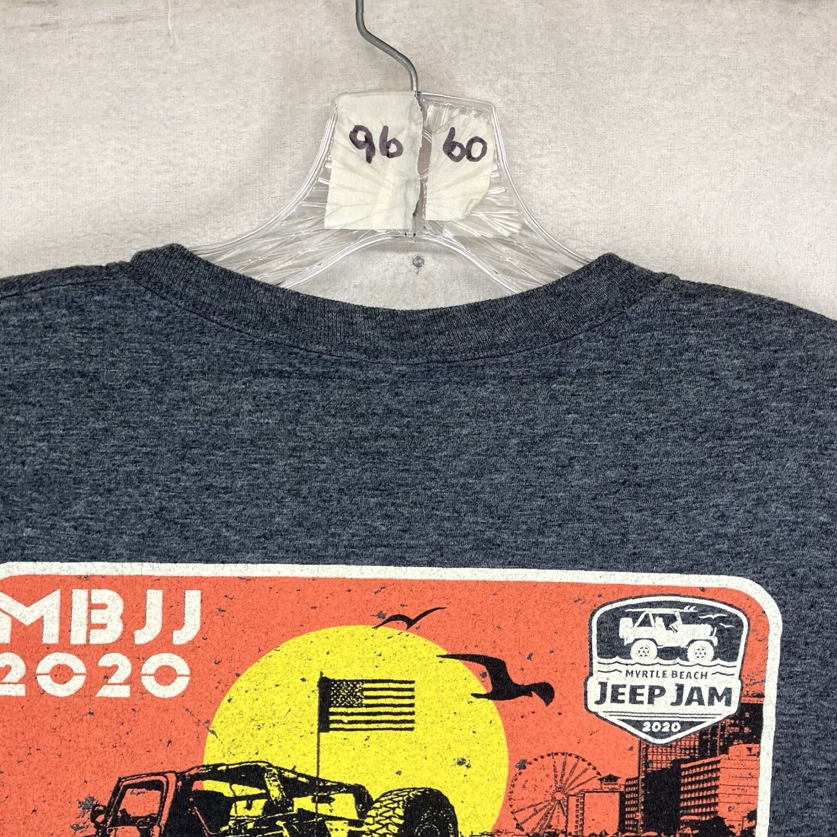 Jeep VINTAGE Jeep T Shirt Mens S Gray Graphic Back Jeep Jam 2020 Limited Edition Beach Cars Mens Size US S / EU 44-46 / 1 - 6 Thumbnail