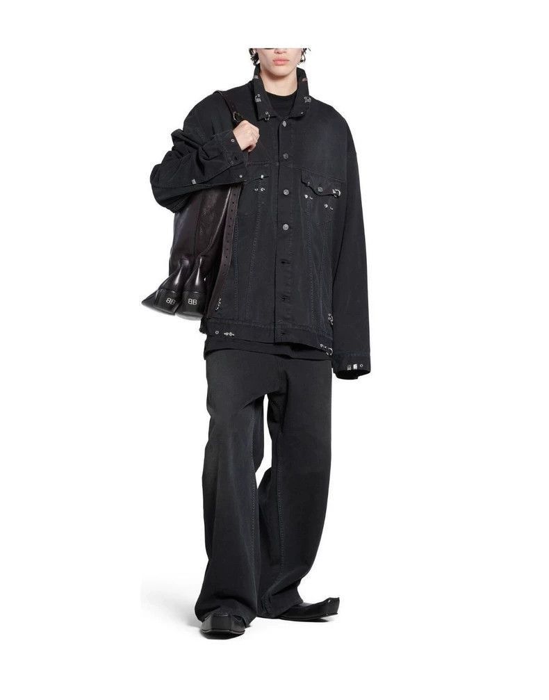 Balenciaga Balenciaga 24fw rivet piercing hoop denim jacket-2506 Size US M / EU 48-50 / 2 - 2 Thumbnail