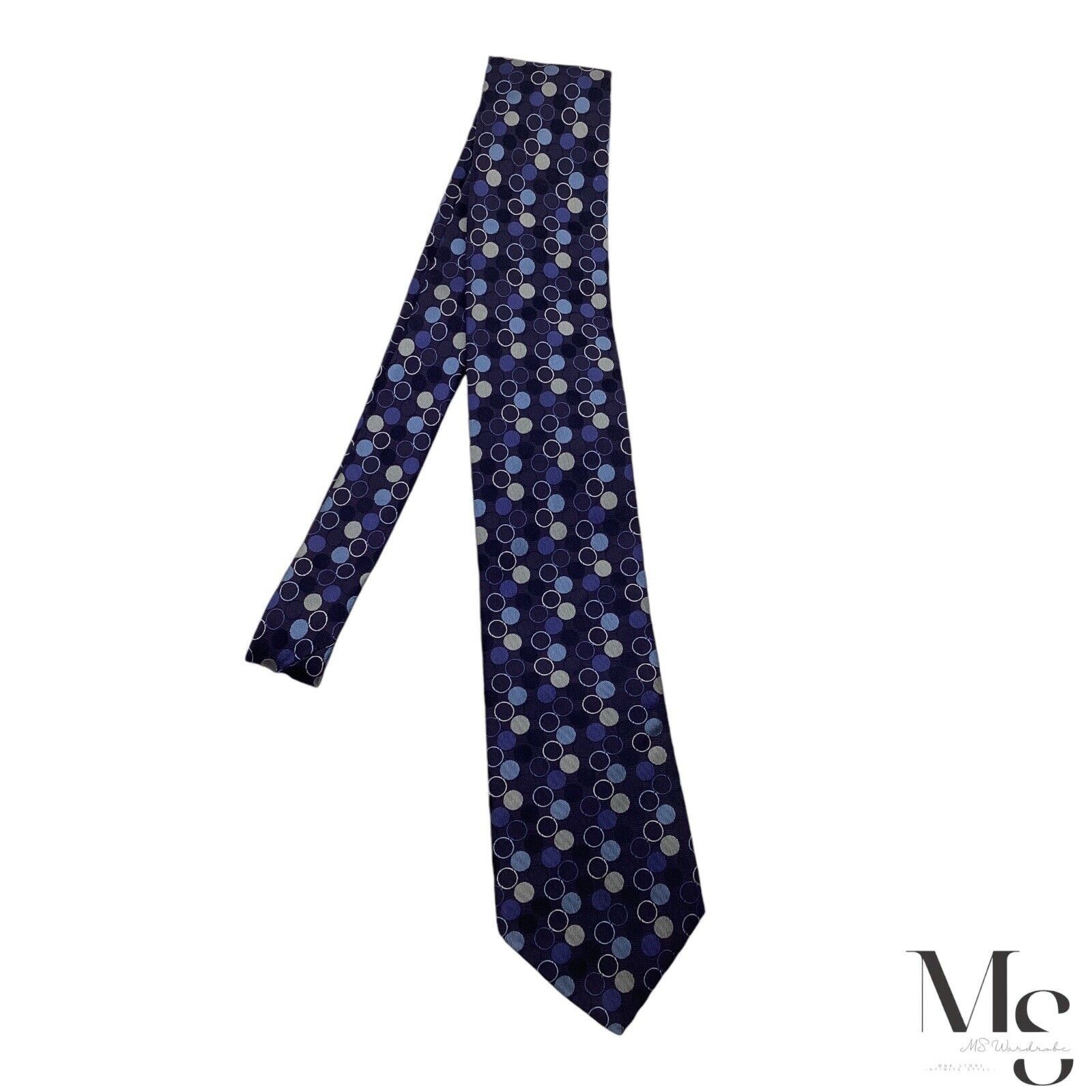 Michael Kors MICHAEL KORS Blue Geometric Luxury Designer Silk Tie Made In Size ONE SIZE - 6 Thumbnail