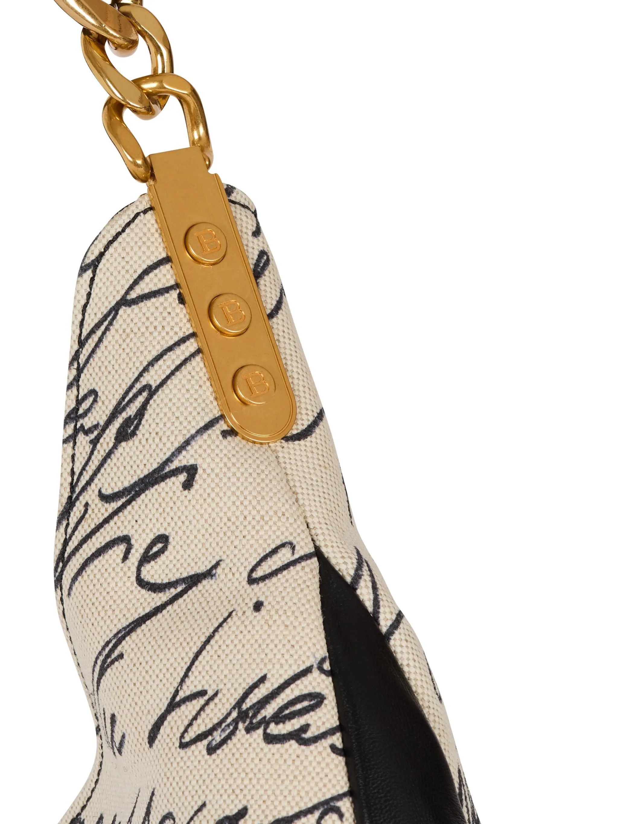 Balmain o1srvl11e1125 Size: OS / Soft Hobo Shoulder Bag White/Black Size ONE SIZE - 5 Thumbnail