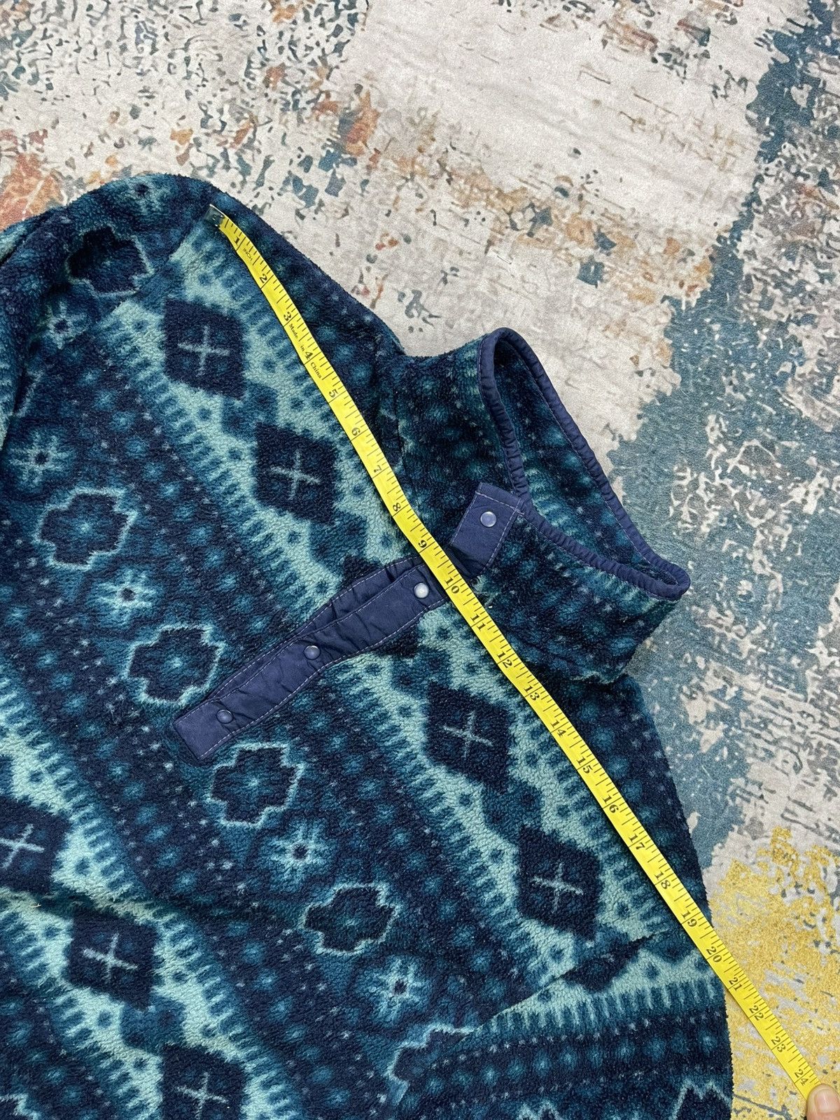 L.L. Bean Vtg LL Bean Aztec Tribe Fleece Snap Up Pullover Jumper Size US S / EU 44-46 / 1 - 3 Thumbnail