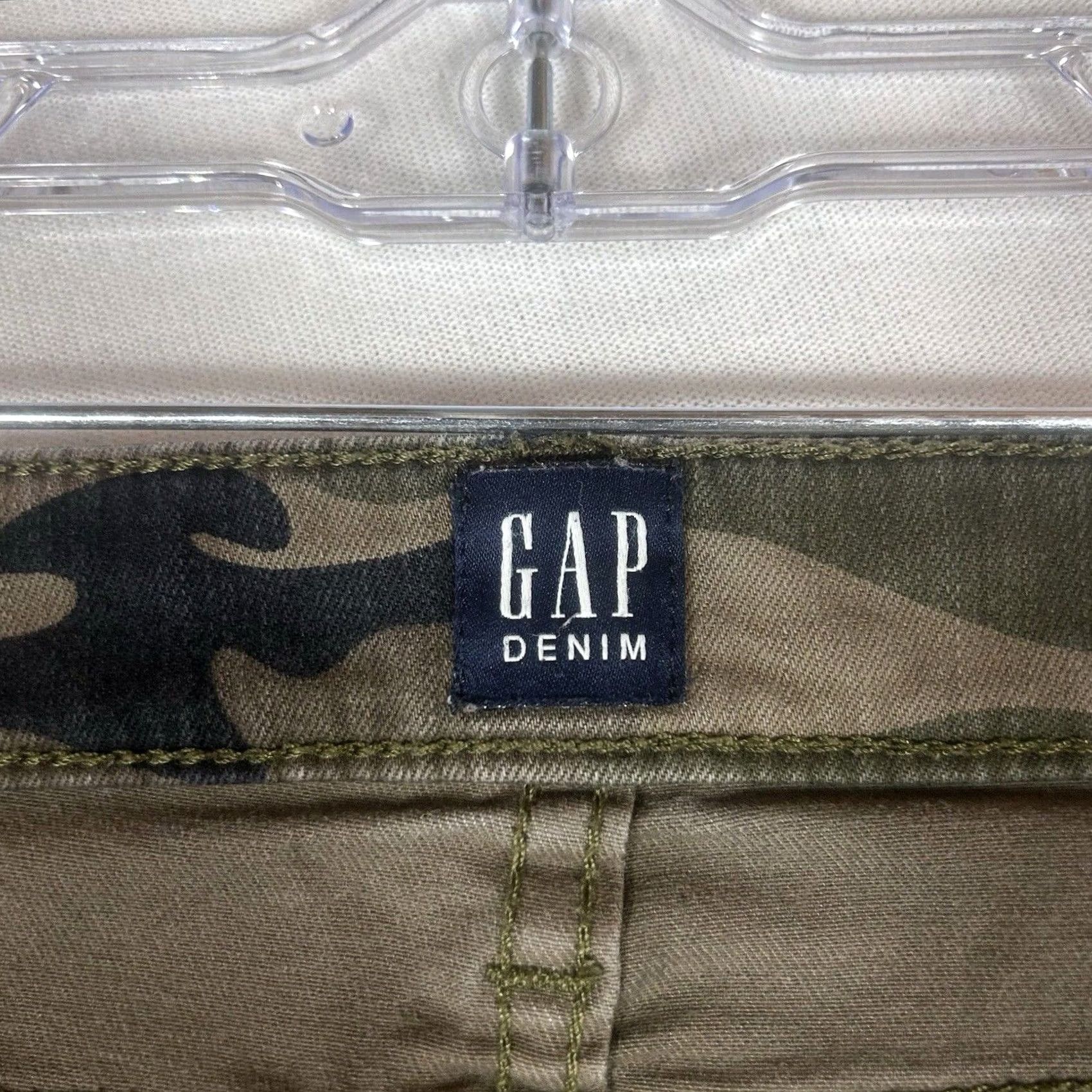 Gap Gap Green Camouflage Denim Leggings Womens 27 Skinny Ankle Camo Jeans Mid Rise Size 27" / US 4 / IT 40 - 3 Thumbnail
