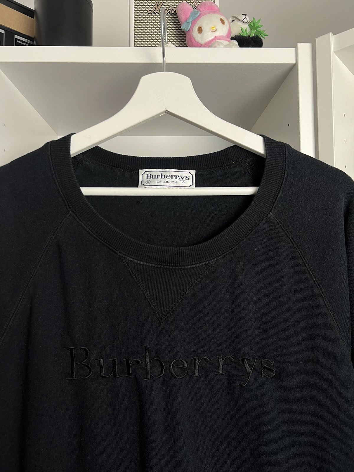 Burberry × Designer × Vintage Vintage 90s Burberrys big logo black sweatshirt L old money Size US L / EU 52-54 / 3 - 1 Thumbnail