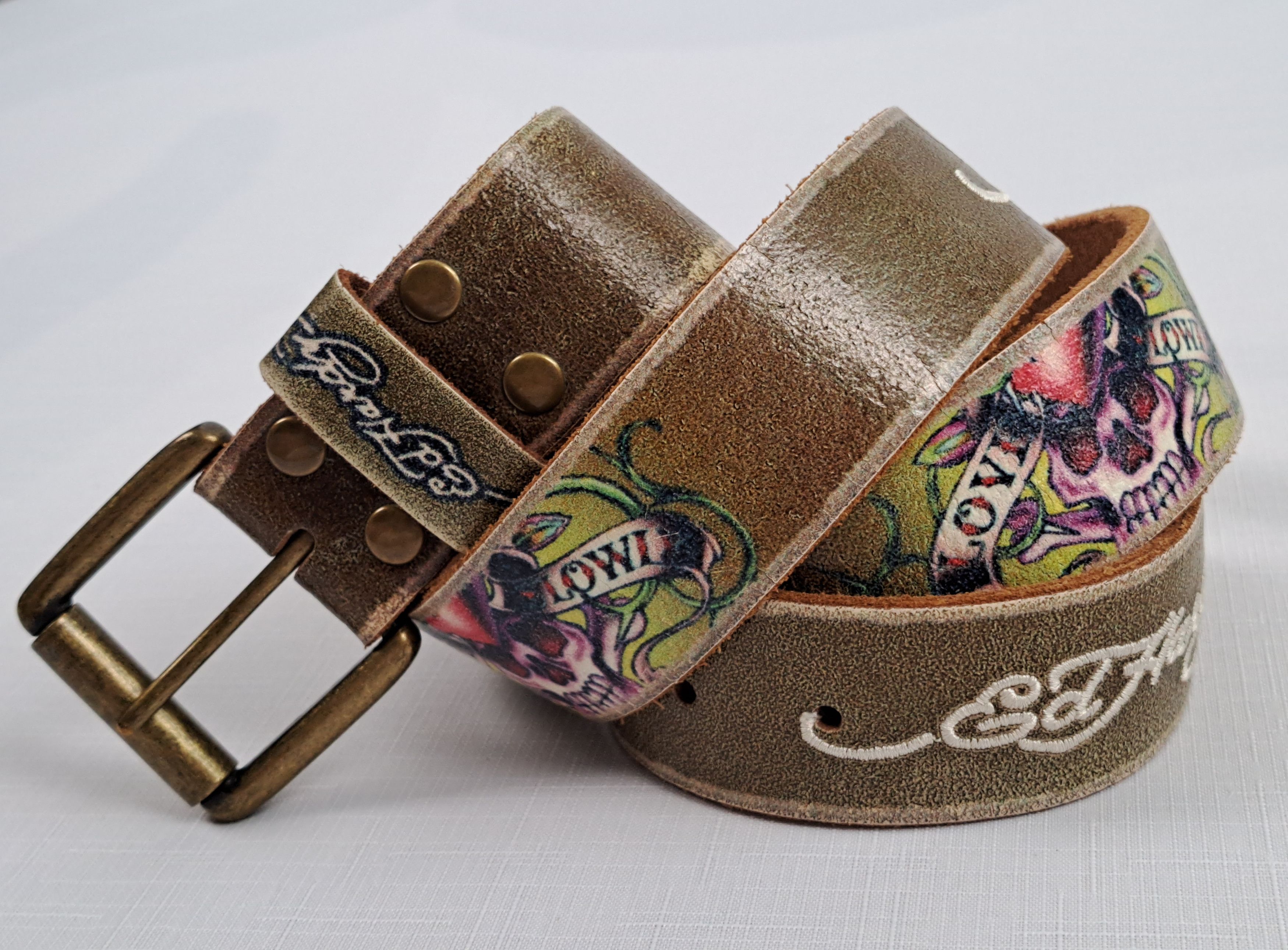 Ed Hardy ED HARDY embroidered leather belt. Size S Size ONE SIZE - 1 Thumbnail