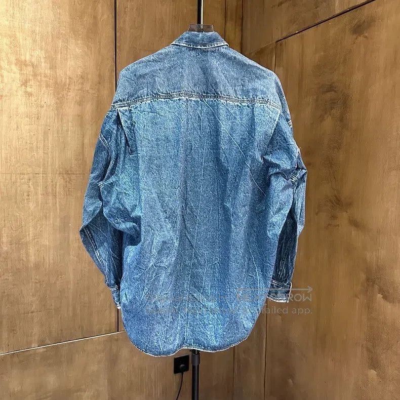 Balenciaga Balenciaga Irregular Pleats Blue Denim Long Sleeve Thin Sh Size US XS / EU 42 / 0 - 2 Thumbnail