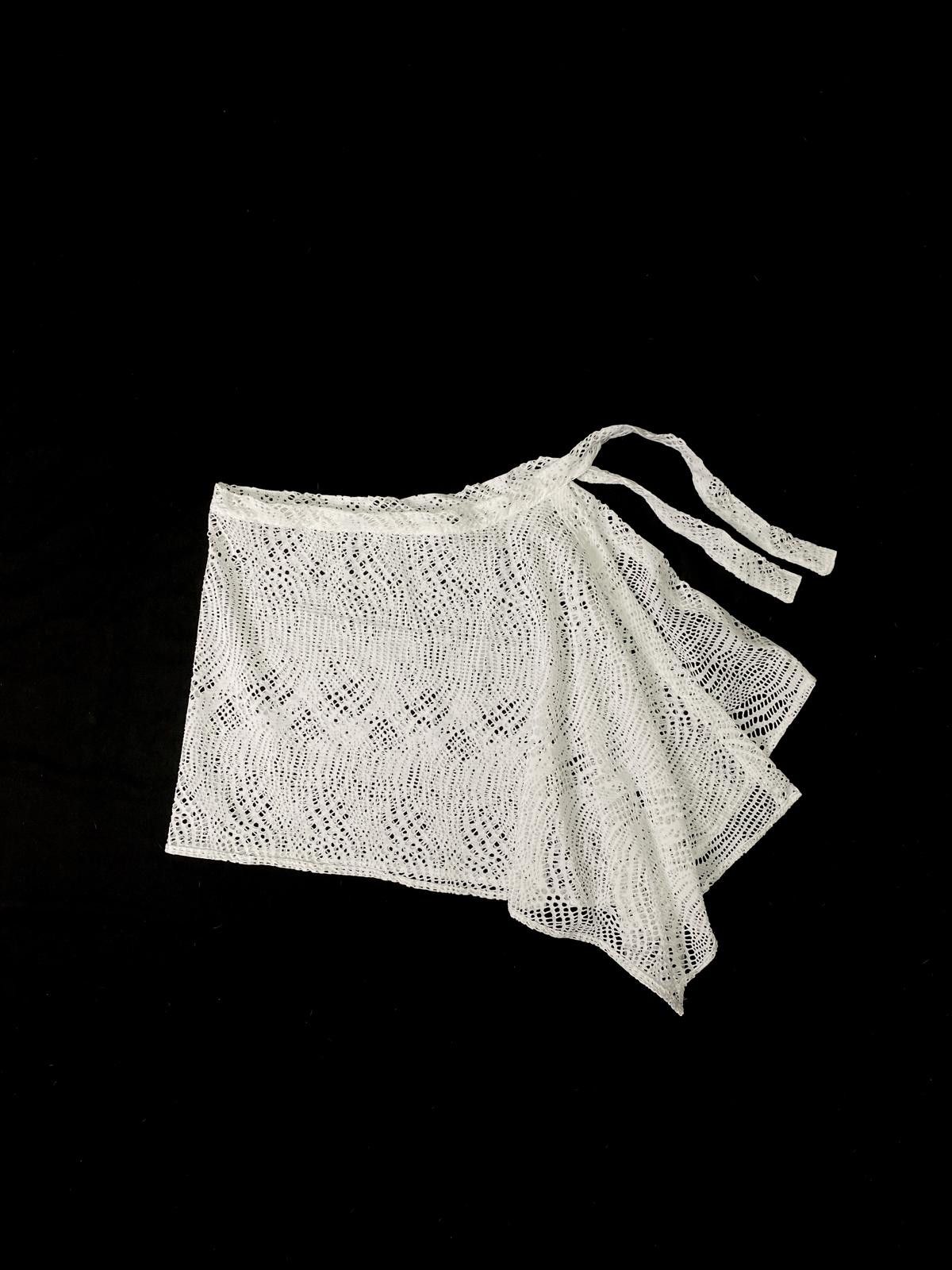 Japanese Brand Y2K White Lace Wrap Up Skirt Size ONE SIZE - 1 Thumbnail