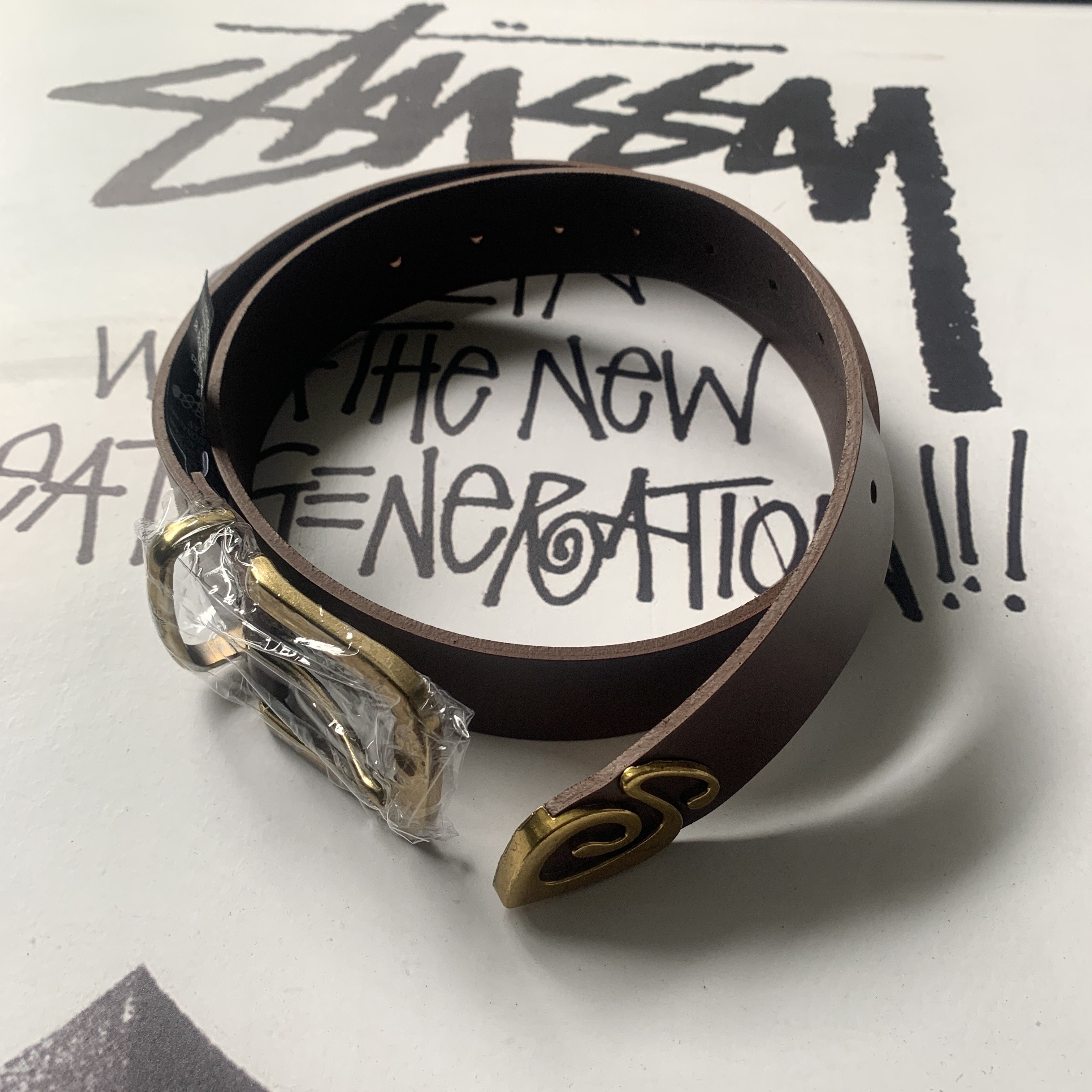 Stussy STUSSY METAL S TIP BELT BROWN S/M Size ONE SIZE - 4 Thumbnail