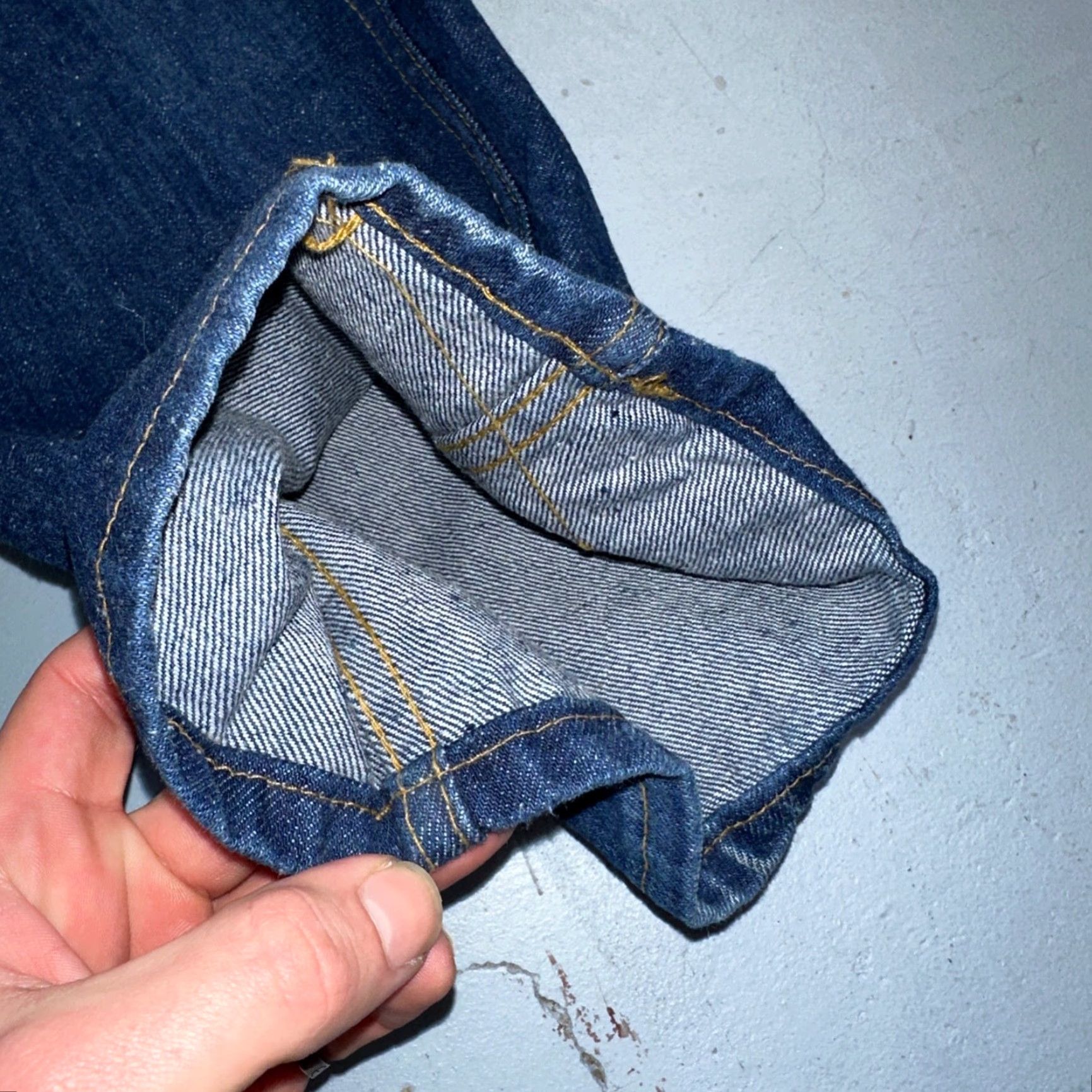 Sears VTG Sears Roebucks Jeans 34x30 Mens USA Rockabilly Dark Denim Blue 70s Cowboy Logo Retro Straight Jeans Mens Size US 34 / EU 50 - 4 Thumbnail