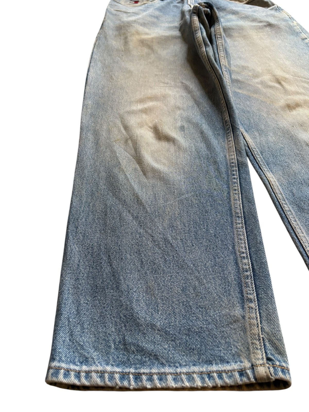 Tommy Jeans Vintage Tommy Mud Wash Distressed Baggy Jeans Size US 31 - 6 Thumbnail