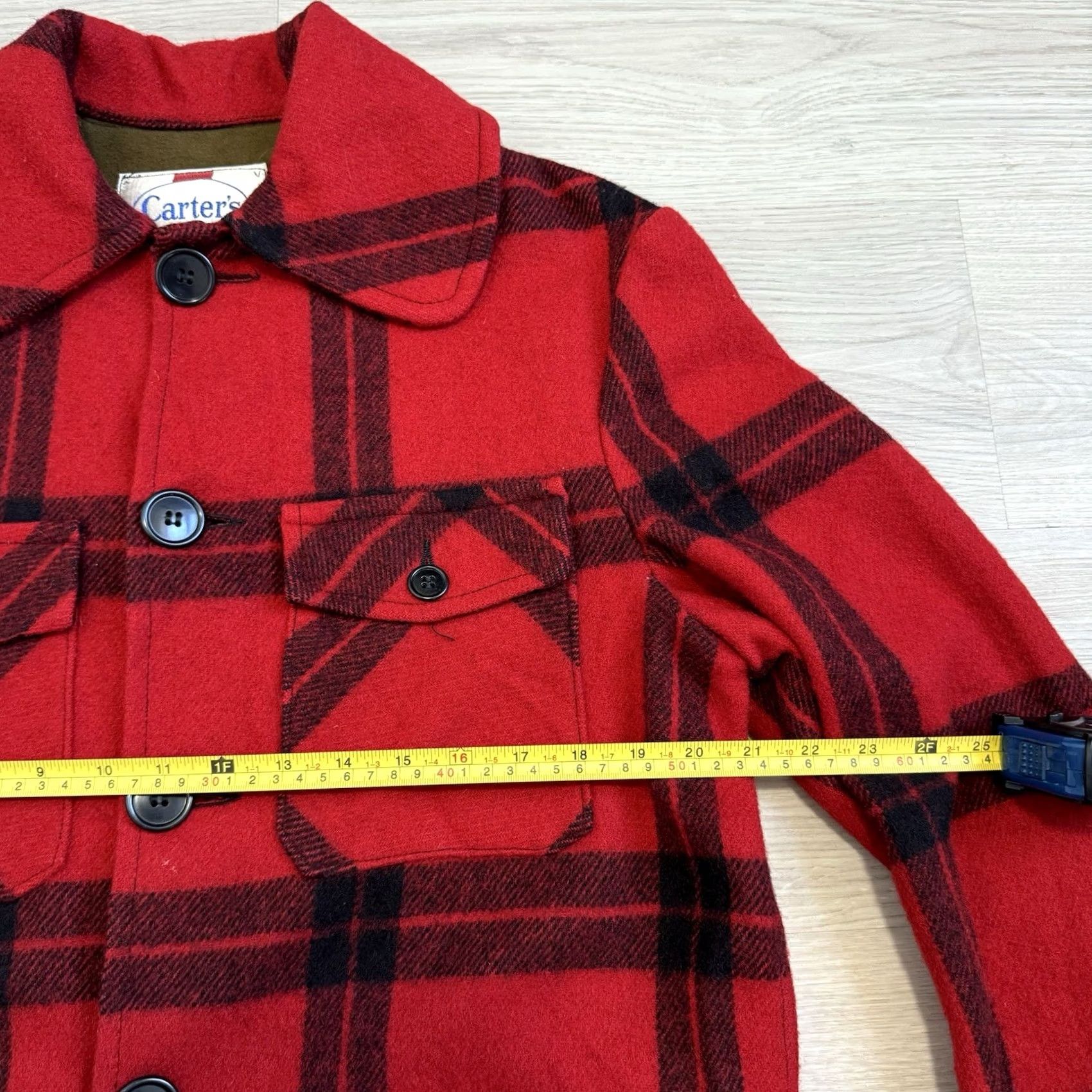 Vintage VINTAGE Carter’s Jacket Men’s Red Wool Hunting Plaid 50s 60s Buffalo Pit to Pit 21x33 Mid-Length Button Casual Workwear Woolrich Woolen Mills Mens Size US XXL / EU 58 / 5 - 6 Thumbnail