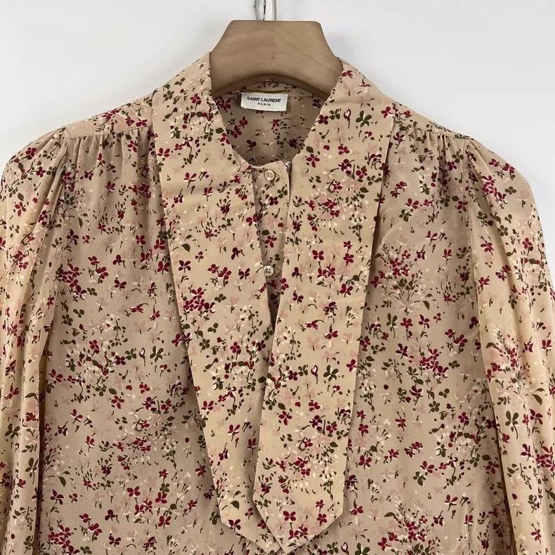 Saint Laurent Paris Saint Laurent ParisFloral Silk Shirt 2504-Nextarrow Size XS / US 0-2 / IT 36-38 - 2 Thumbnail