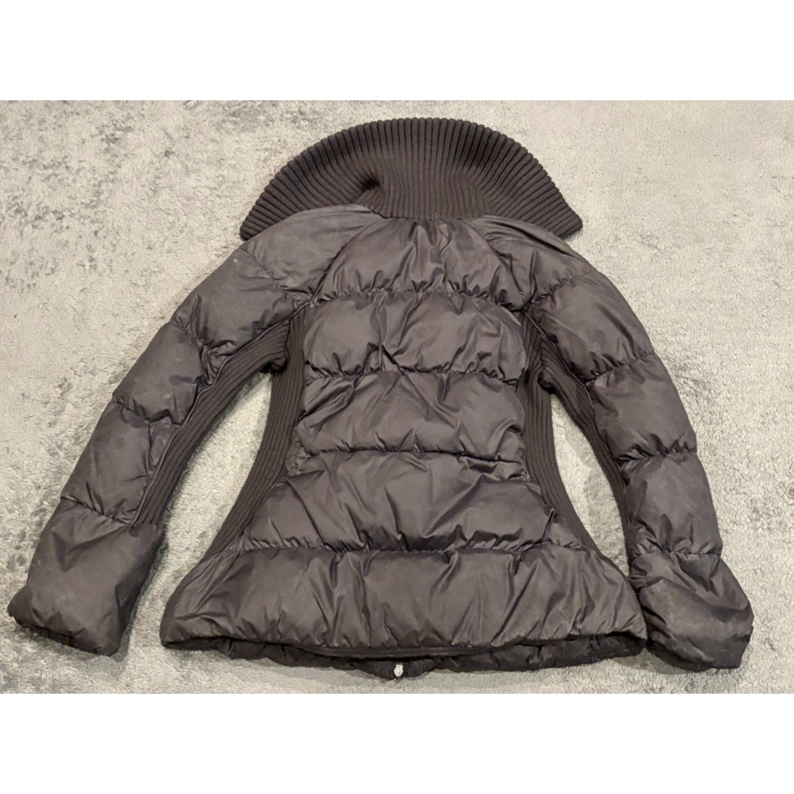 Vintage Stefanel Puffer Jacket Womens Size 5 Padded Coat Gray Knit Collar Full Zip Warm Size S / US 4 / IT 40 - 5 Thumbnail