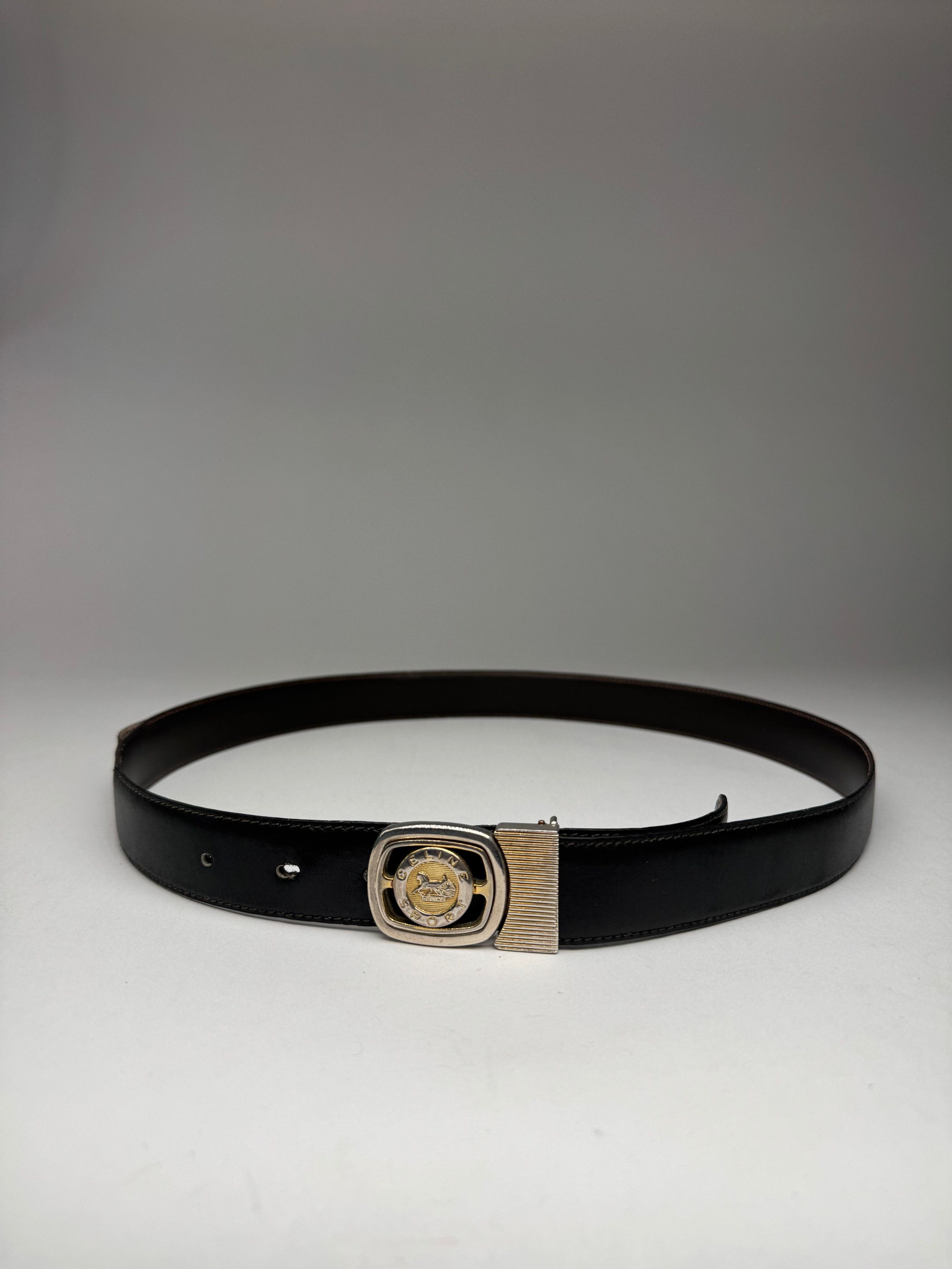 Celine Vintage Paris Sport leather belt black Size ONE SIZE - 1 Thumbnail