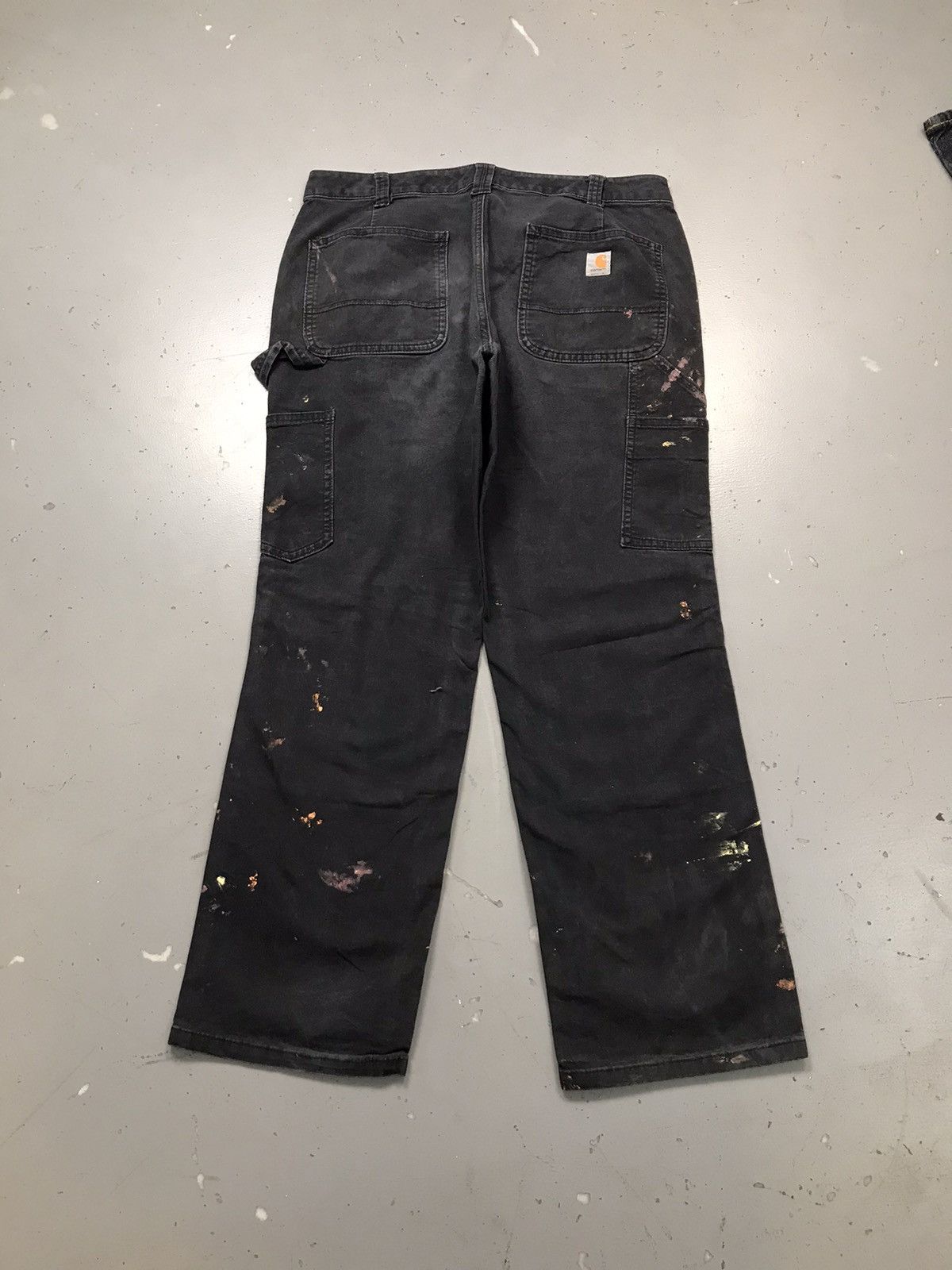 Carhartt Vintage Carhartt double knee paint splatter workwear denim Size US 35 - 2 Thumbnail