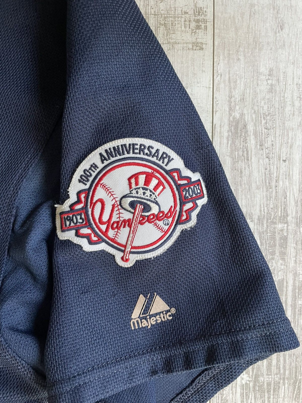 MLB × Majestic × New York Yankees Vintage New York Yankees Jersey 100th Anniversary 2003 Size US XL / EU 56 / 4 - 3 Thumbnail