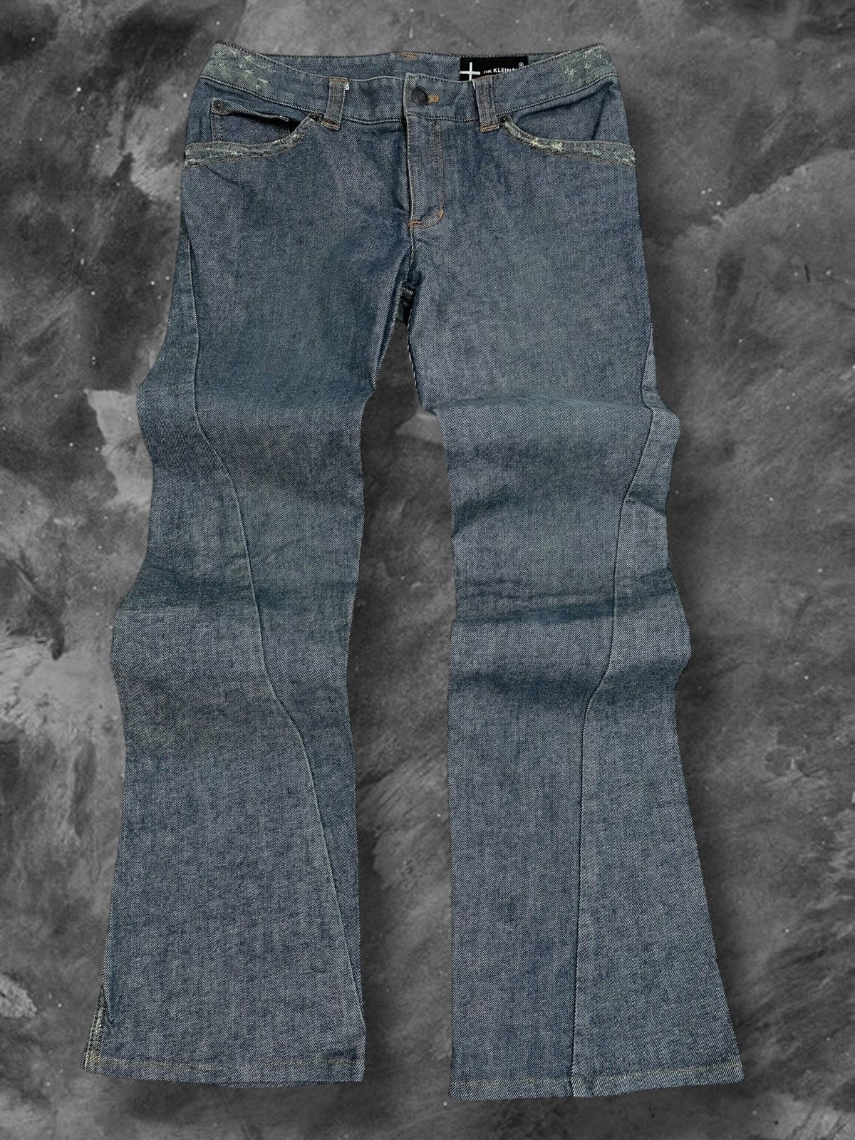 Japanese Brand Vintage Designer Mk Klein Flared Distressed Denim Size US 30 / EU 46 - 1 Thumbnail