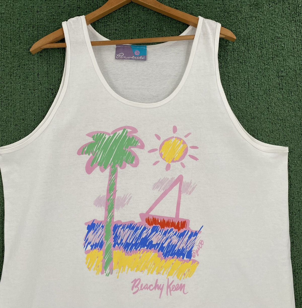 Other VTG 80s Pinwheels Beachy Keen Tank Top Womens Size XL Size XL / US 12-14 / IT 48-50 - 2 Thumbnail
