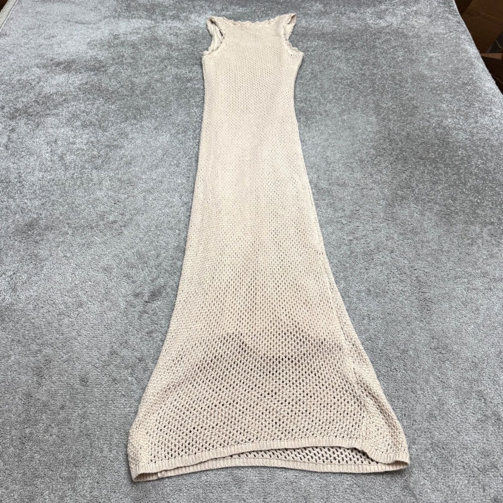 Z Supply Z Supply Ibiza Crochet Maxi Dress Womens Small Beige Beachwear Cover Up Cotton Size S / US 4 / IT 40 - 3 Thumbnail