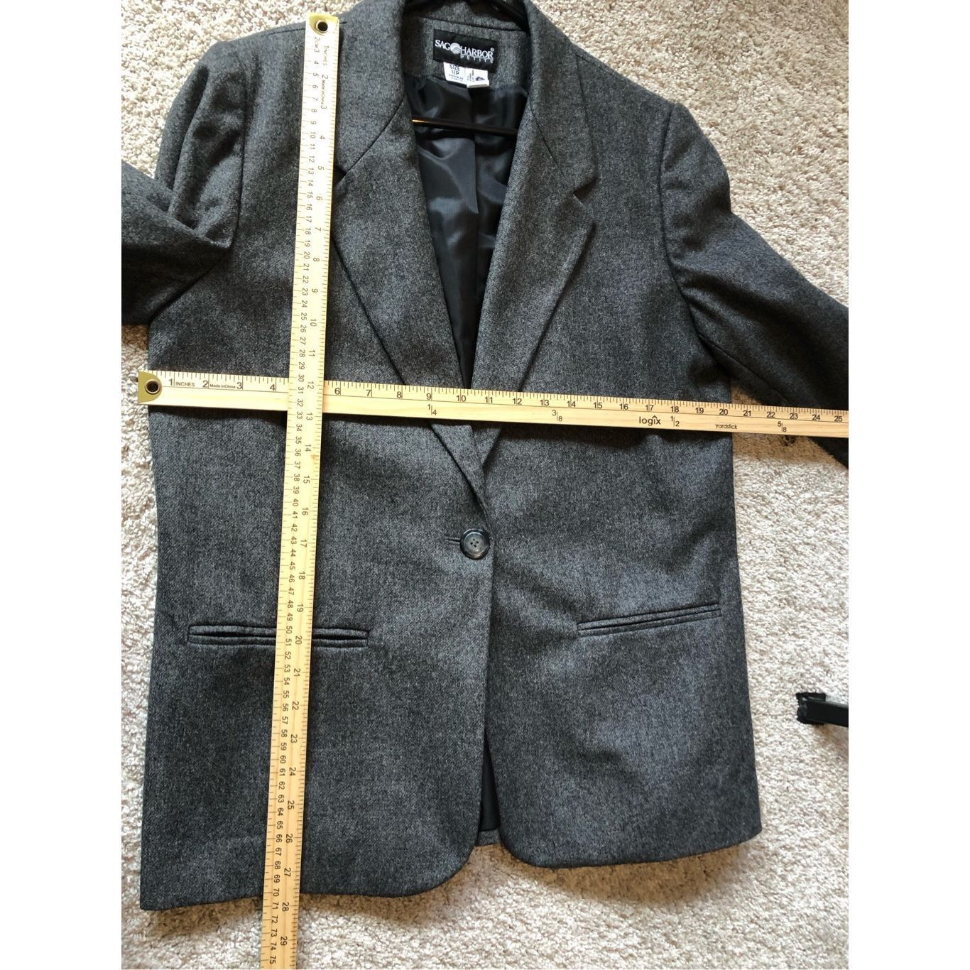 Other Sag Harbor Women’s Gray Wool Elegant One Button Up Blazer Size Petite 12 Size XL / US 12-14 / IT 48-50 - 7 Thumbnail